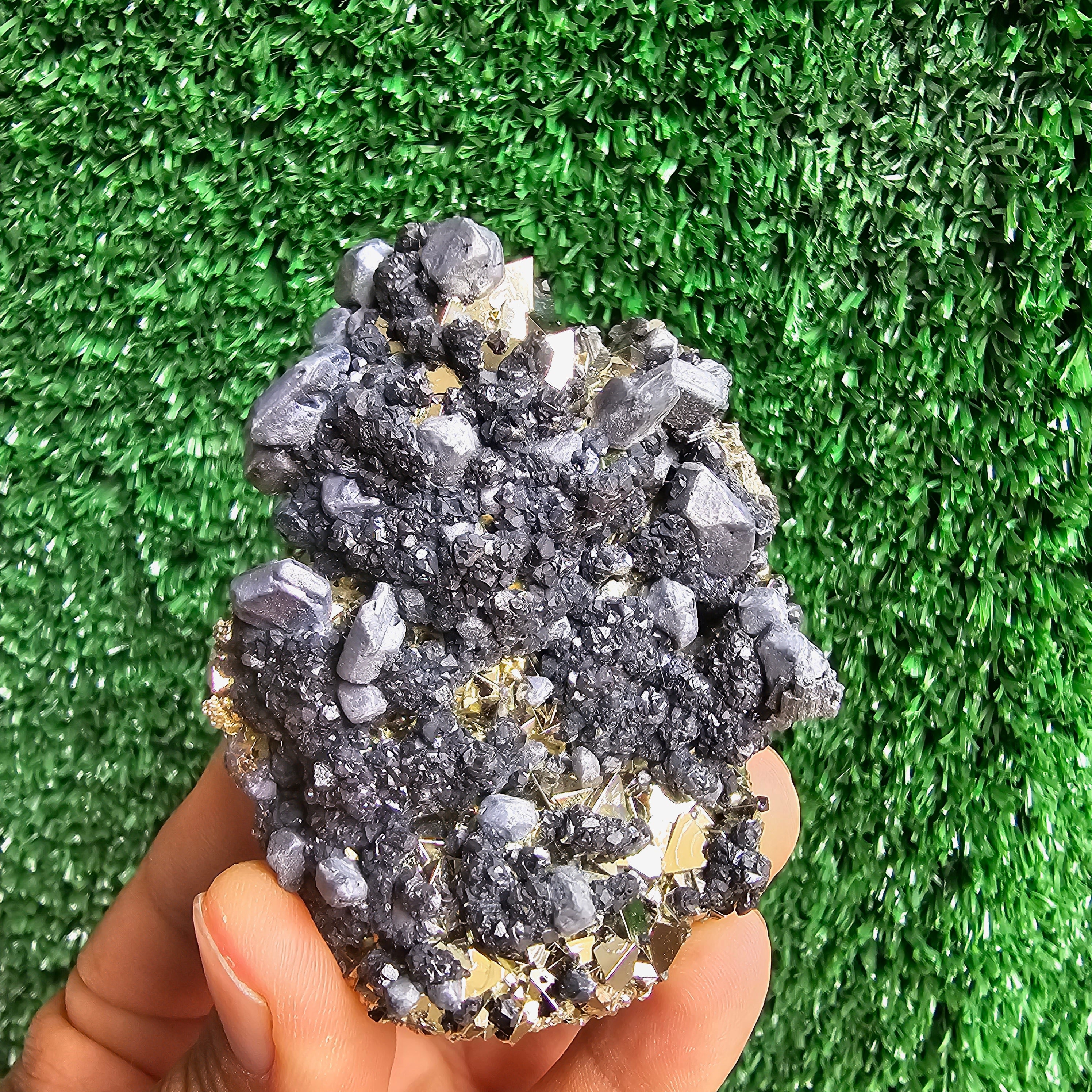 crystallized galena with Pyrite octahedral