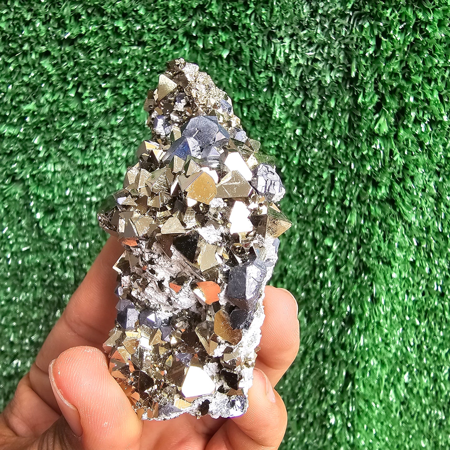 crystallized galena with Pyrite octahedral