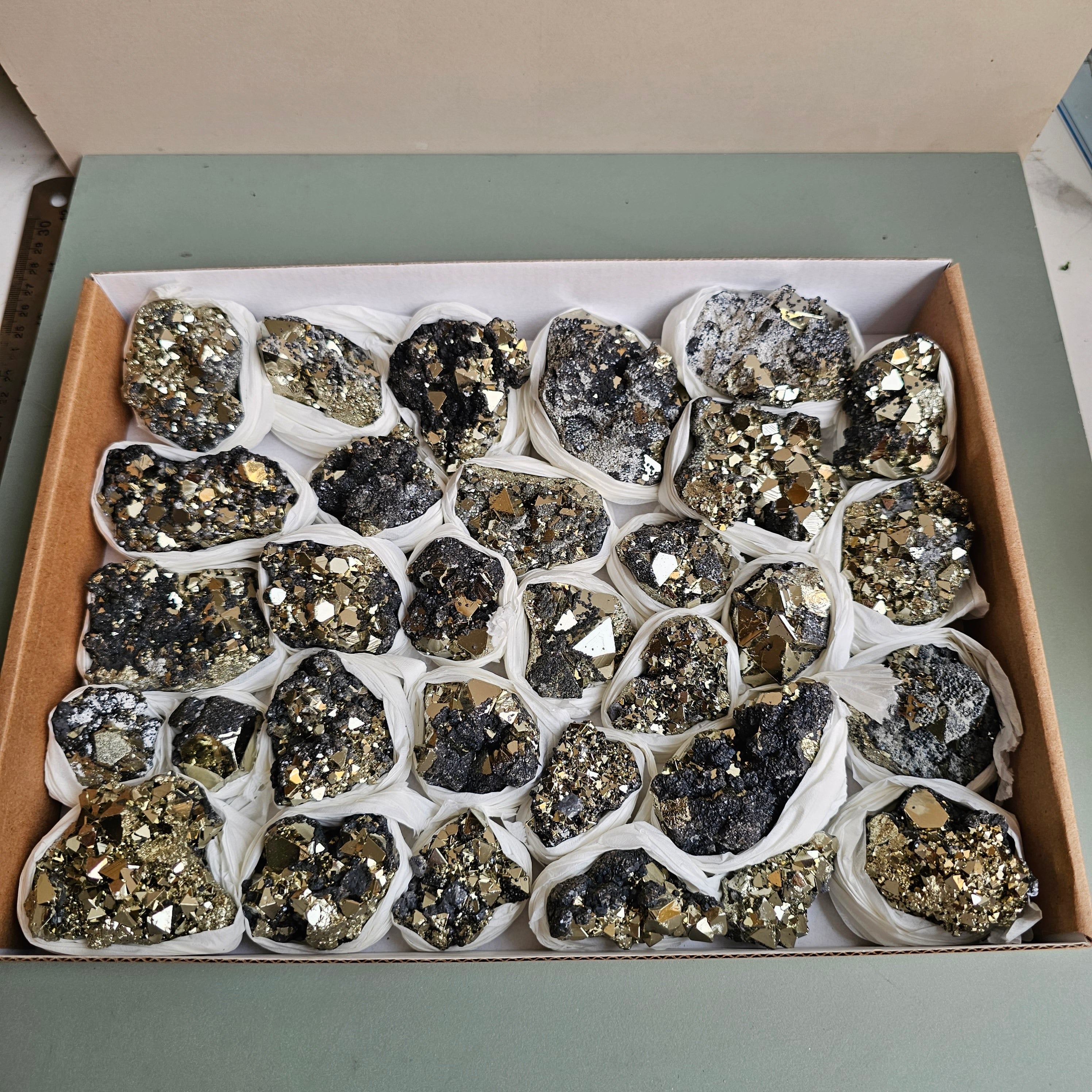 Flat pyrite Octahedral