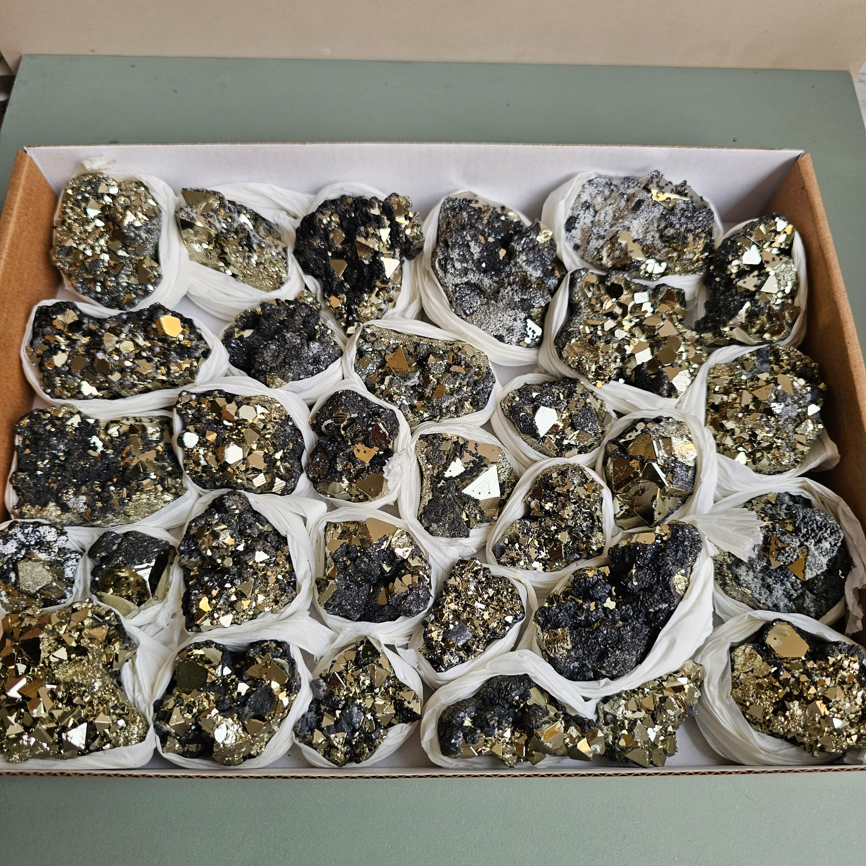 Flat pyrite Octahedral