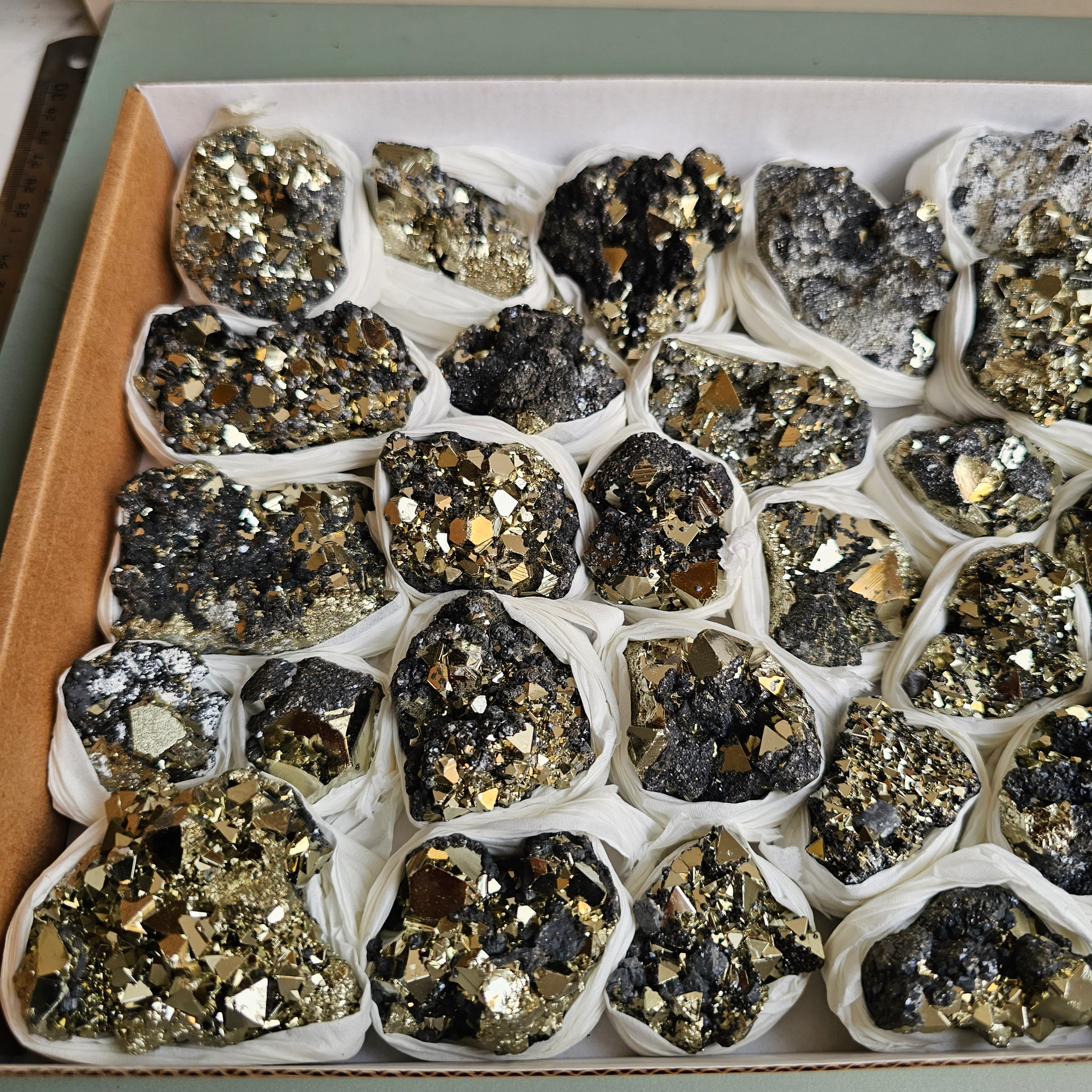 Flat pyrite Octahedral