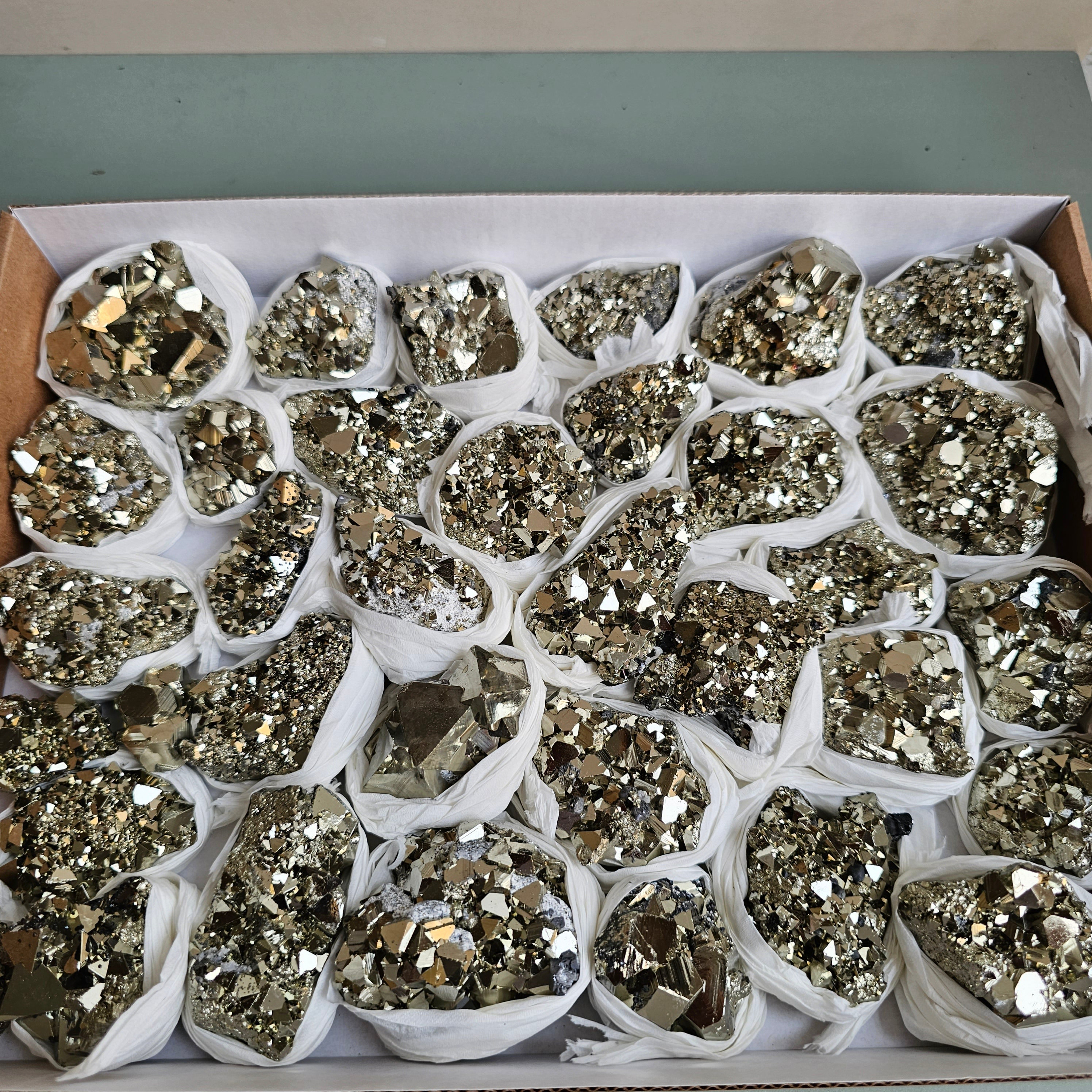 Flat pyrite Octahedral