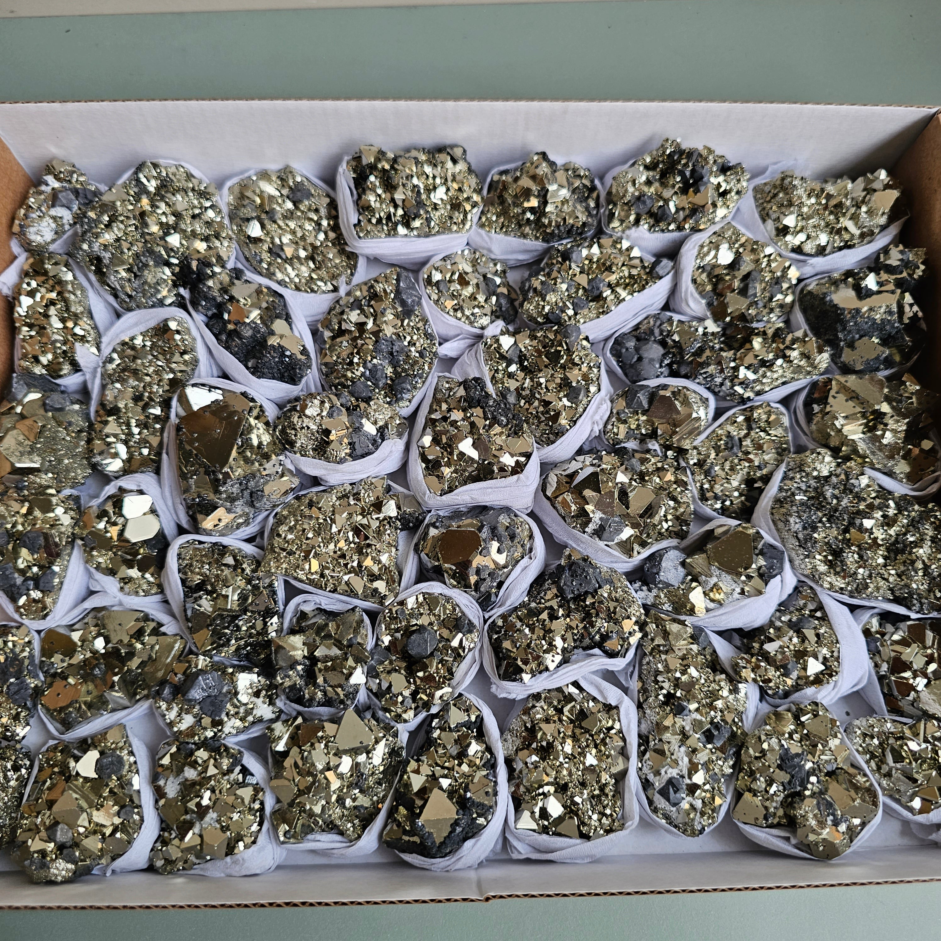 Flat pyrite Octahedral