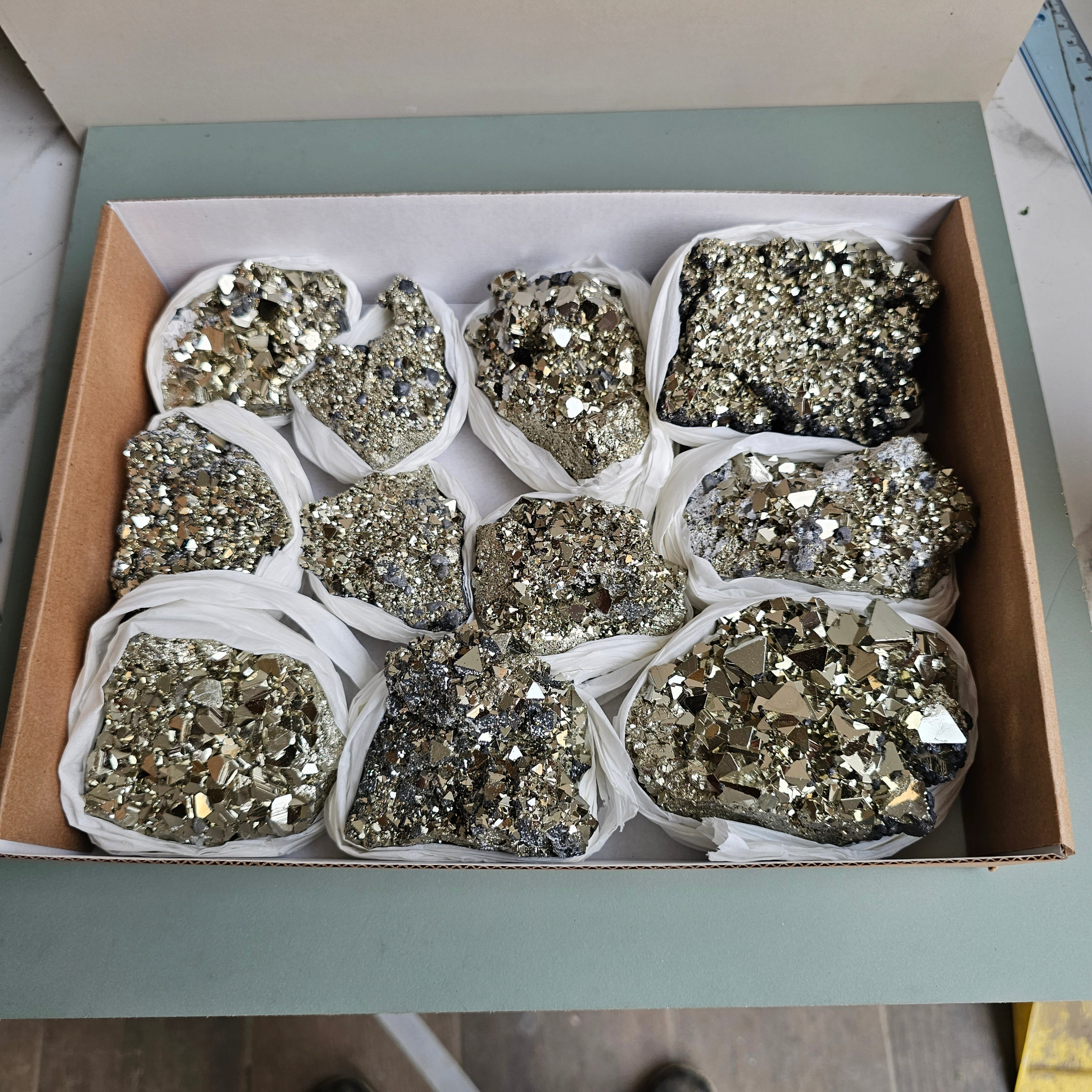 Flat pyrite Octahedral