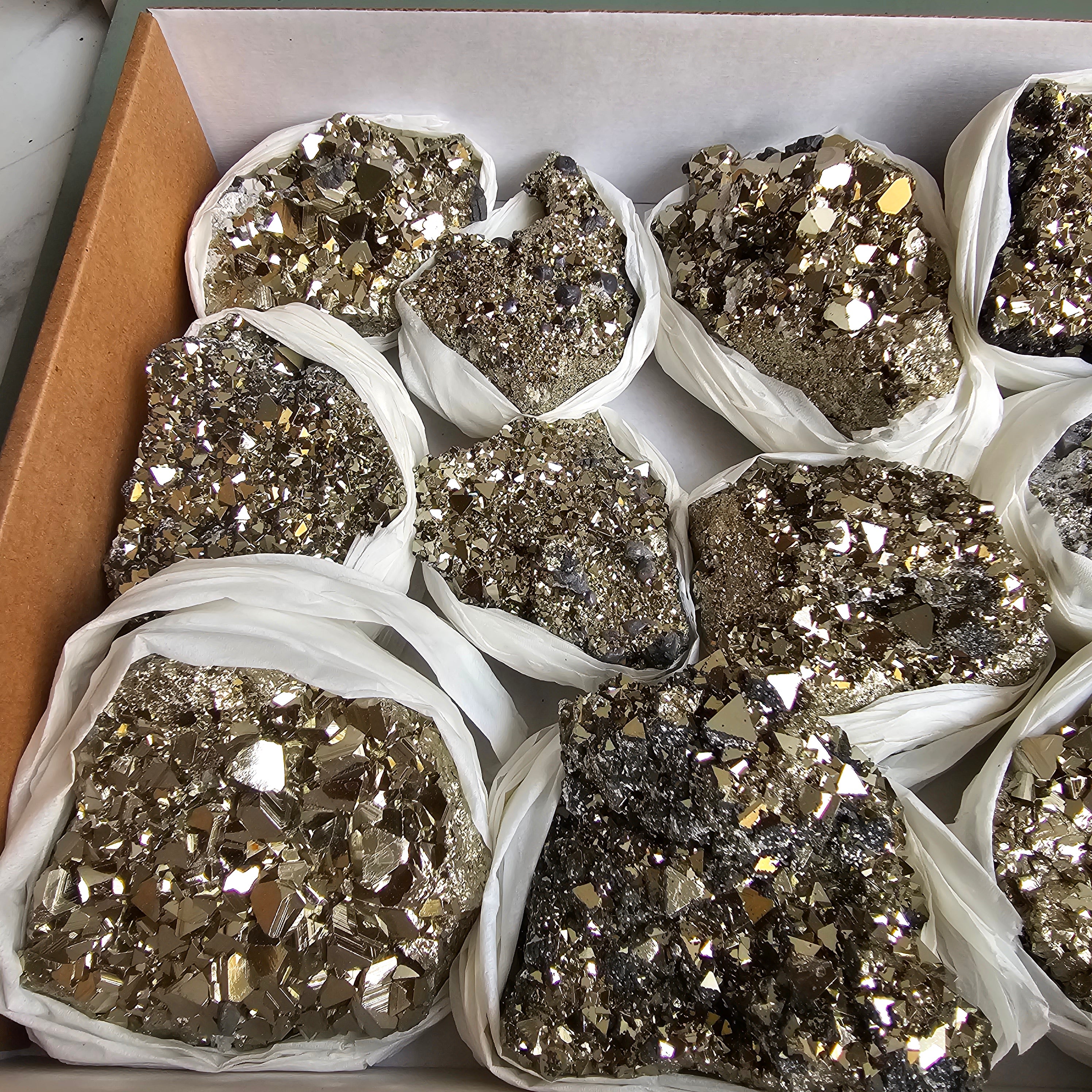 Flat pyrite Octahedral