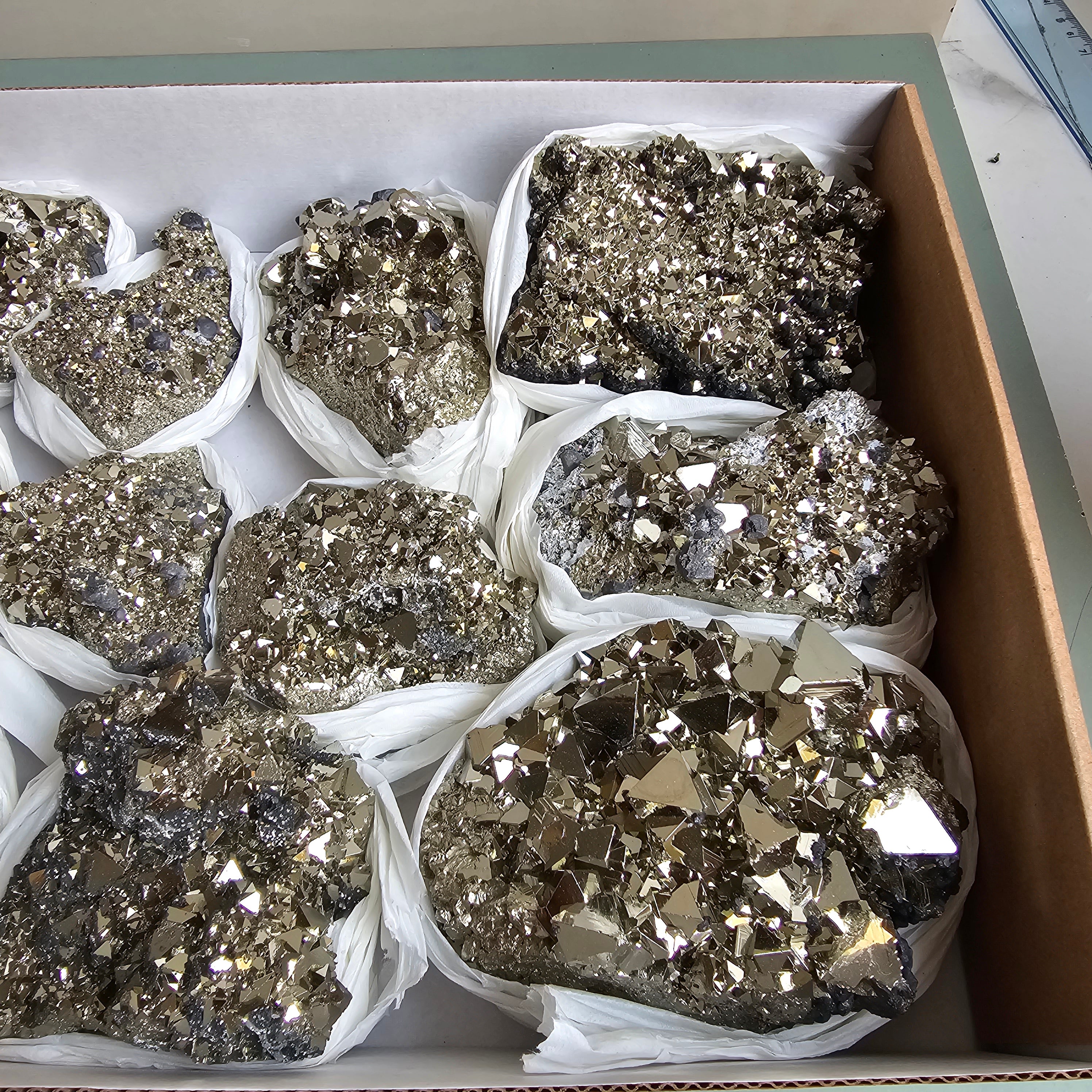 Flat pyrite Octahedral