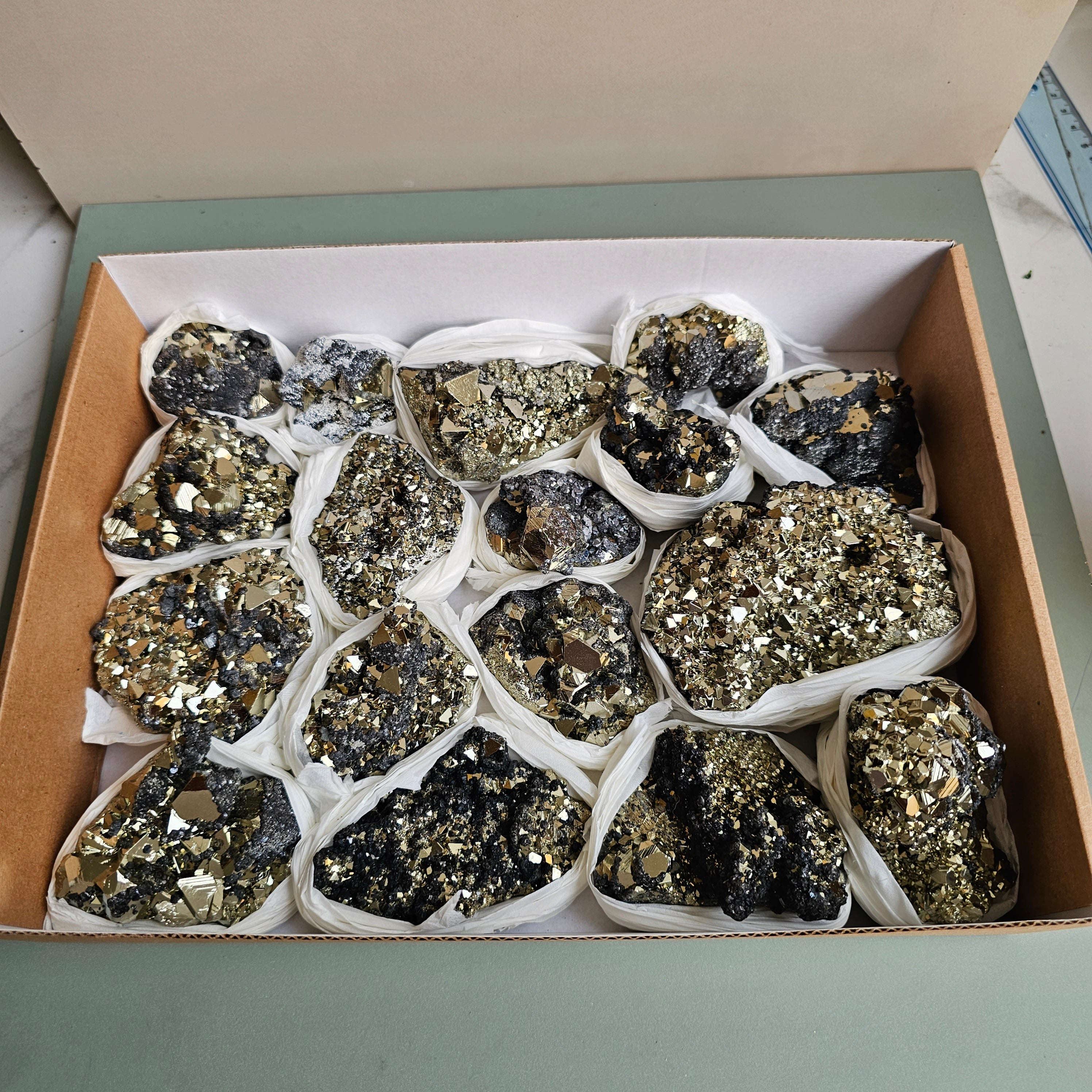 Flat pyrite Octahedral