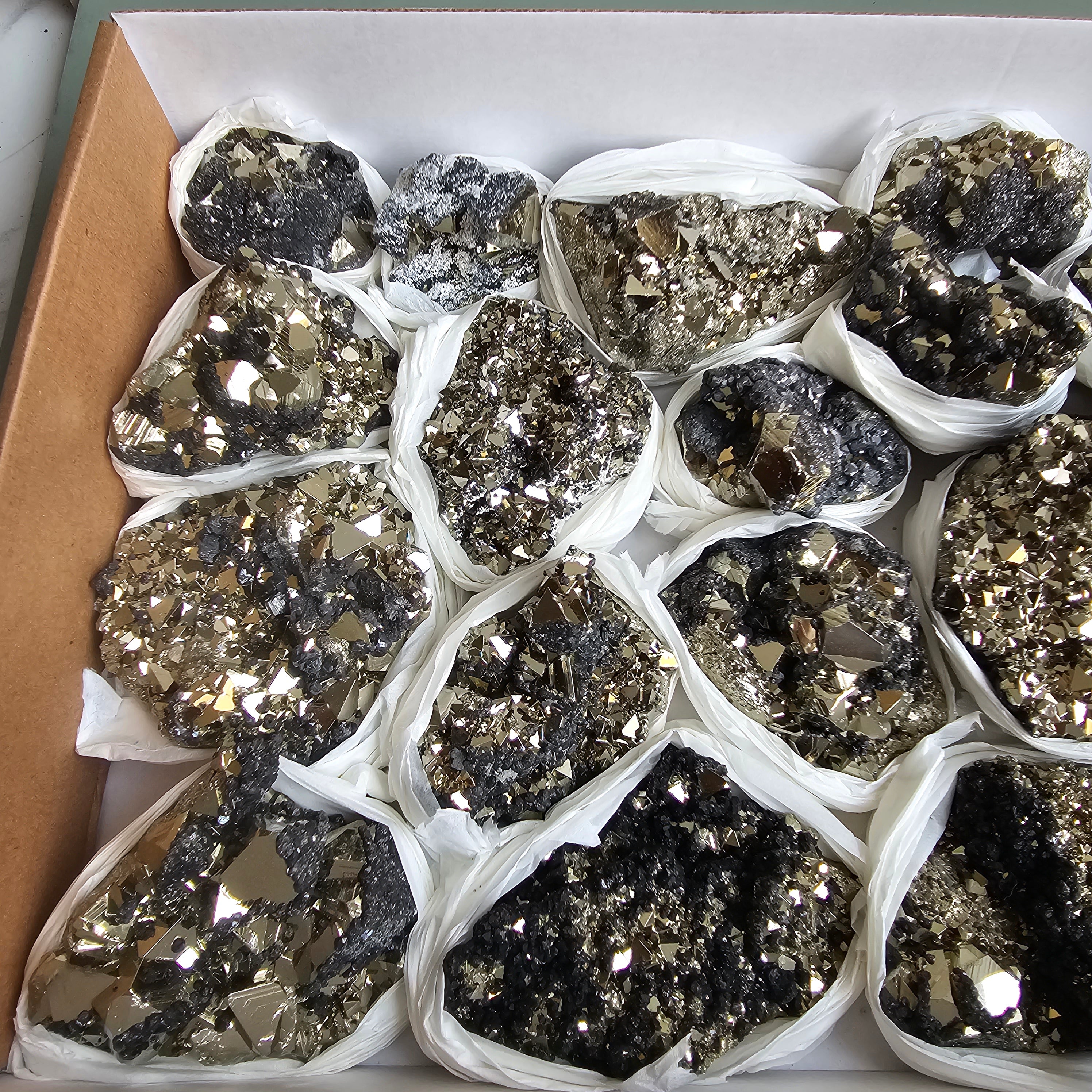 Flat pyrite Octahedral