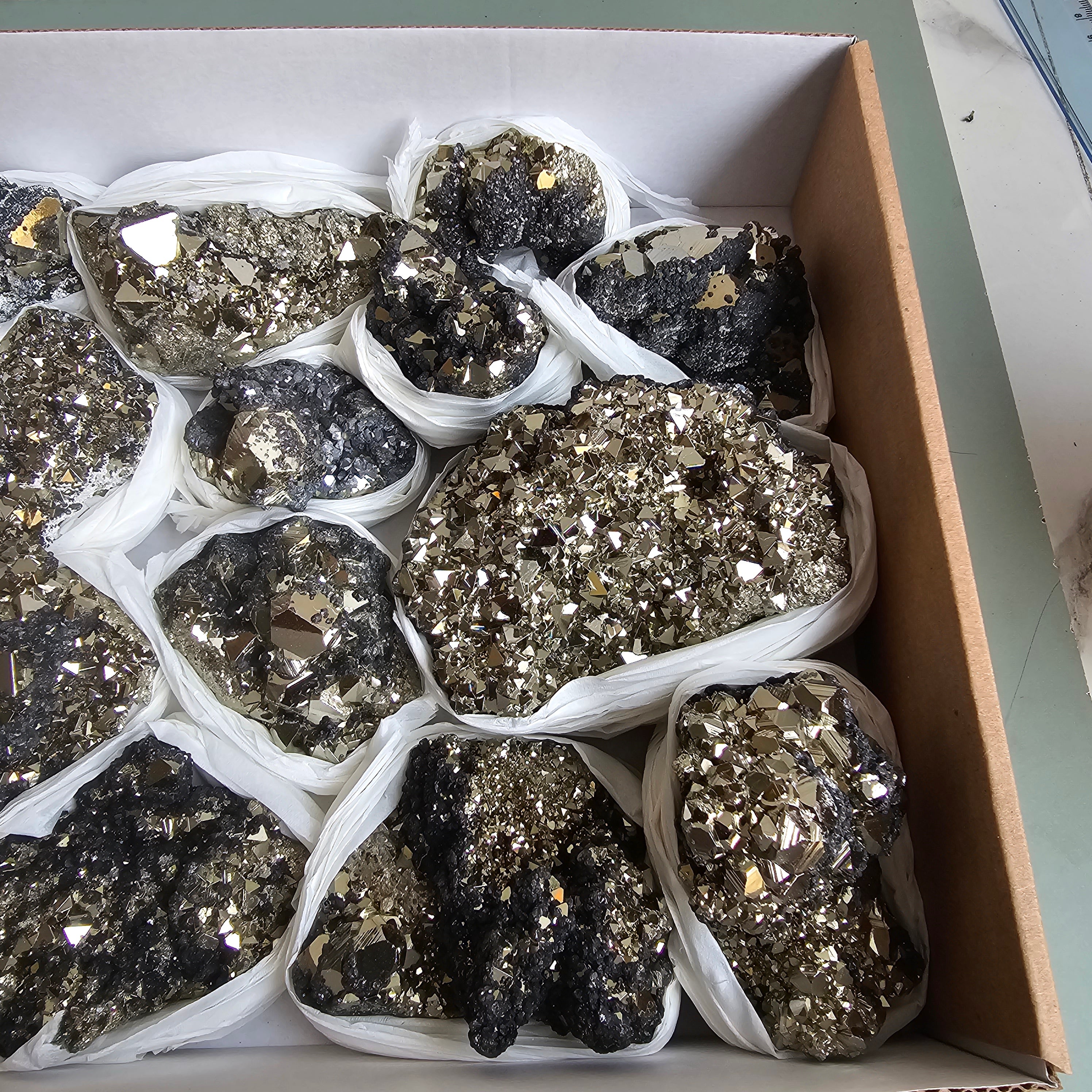 Flat pyrite Octahedral