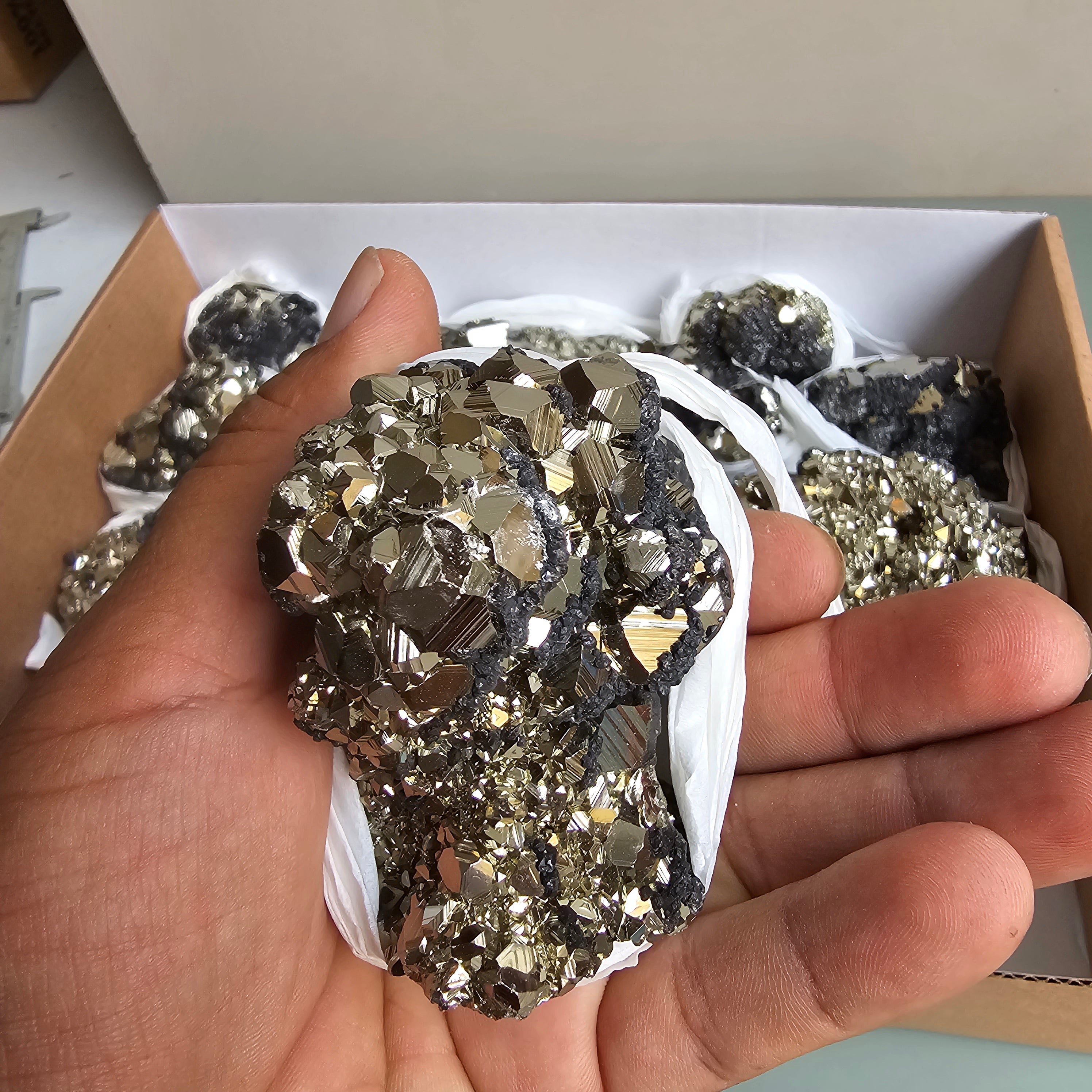 Flat pyrite Octahedral