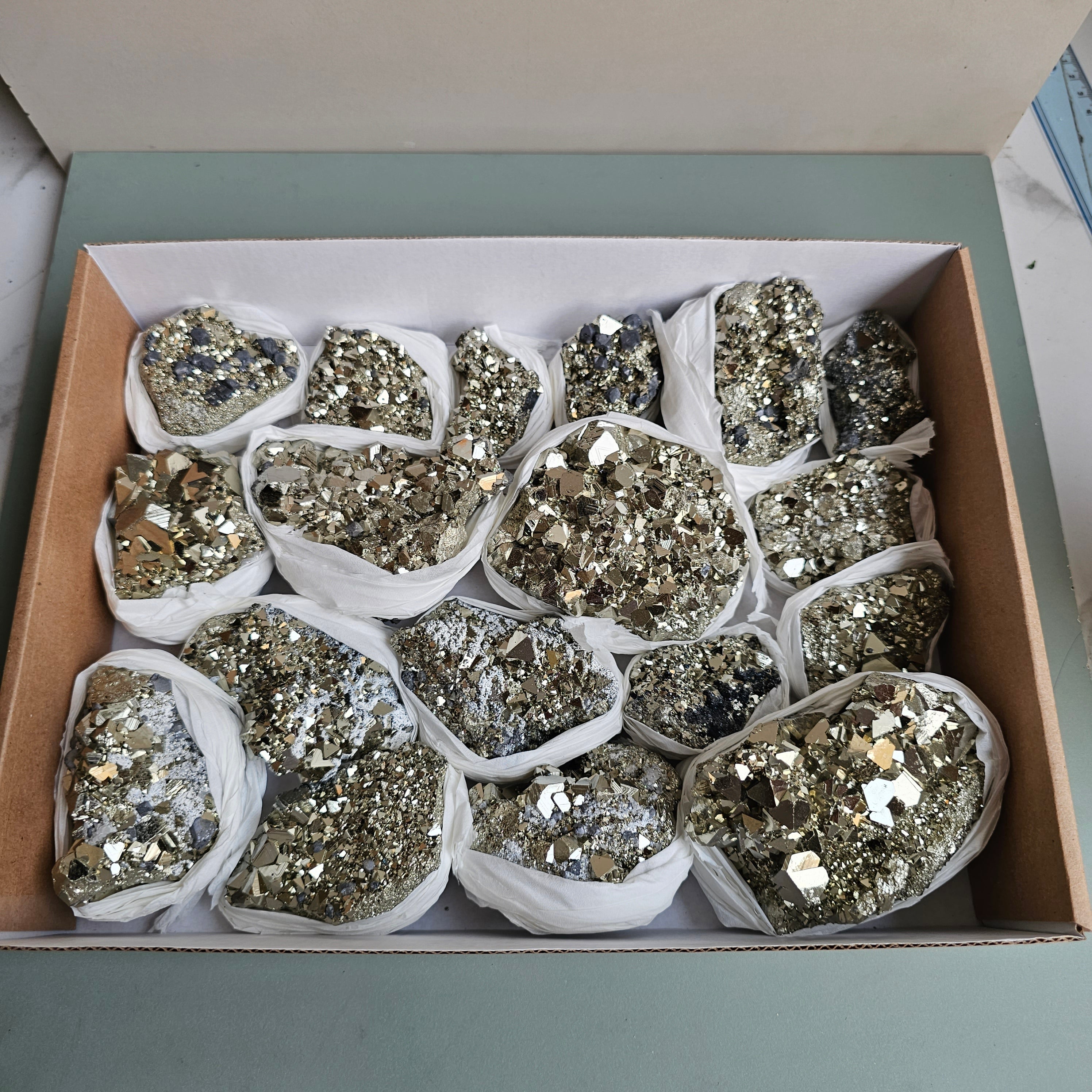 Flat pyrite Octahedral