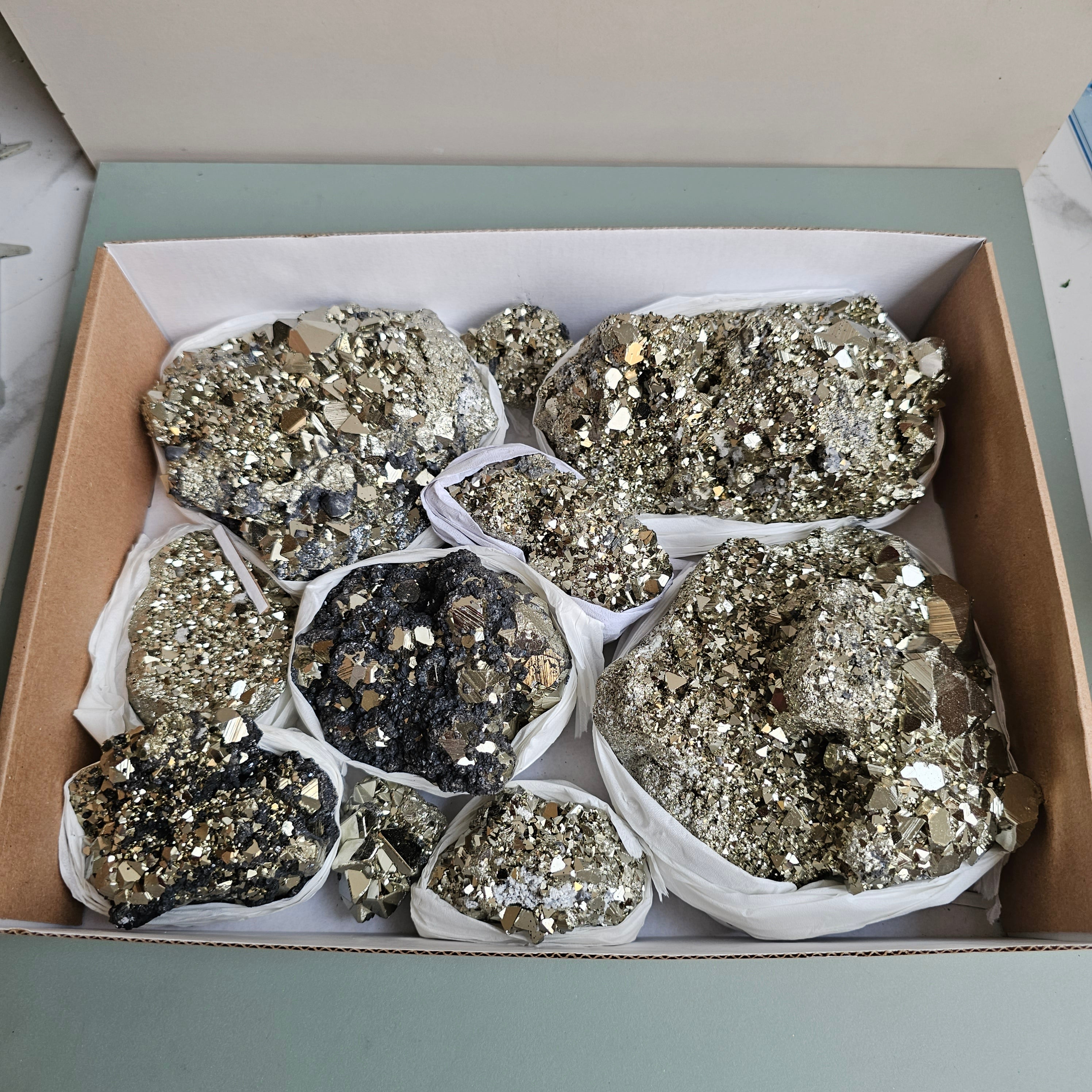 Flat pyrite Octahedral