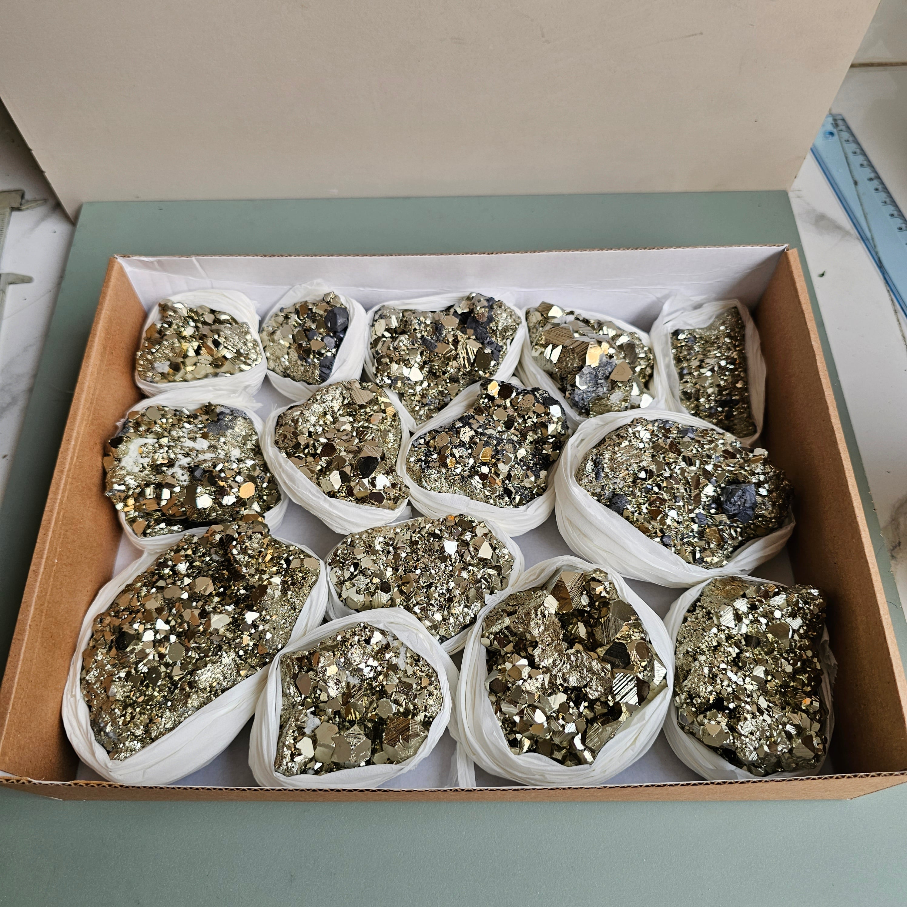 Flat pyrite Octahedral