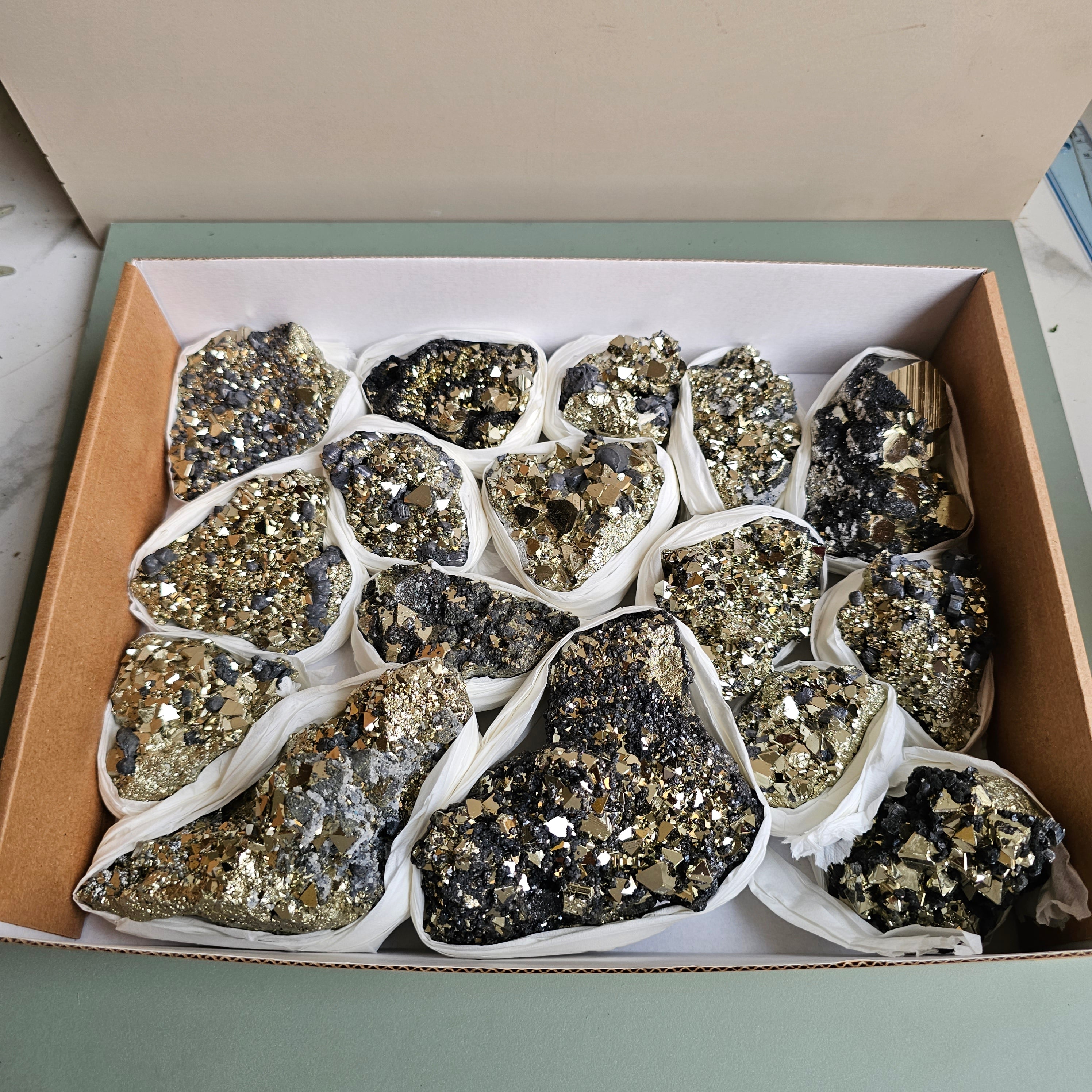 Flat pyrite Octahedral