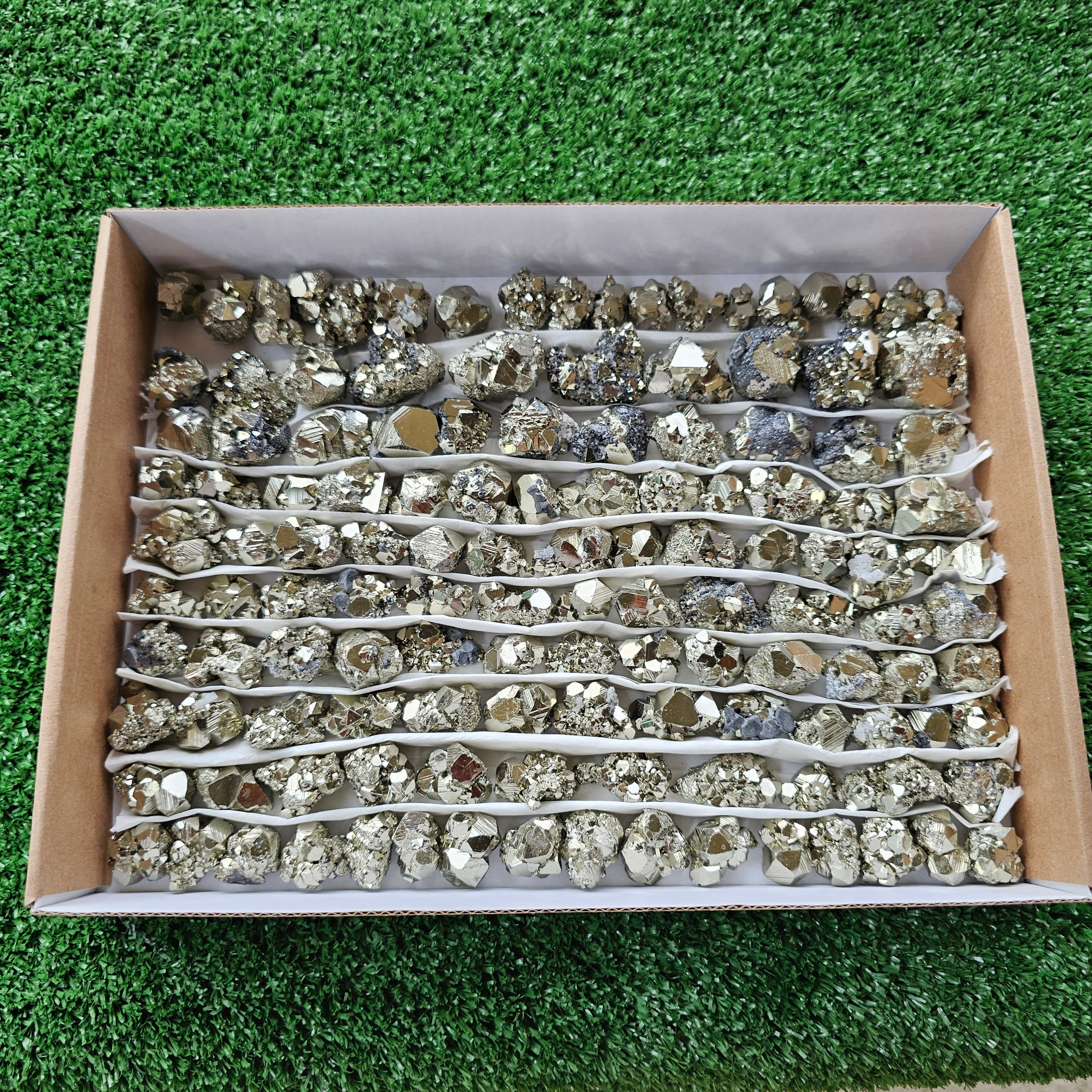 Box 130 pcs pyrite Octahedral