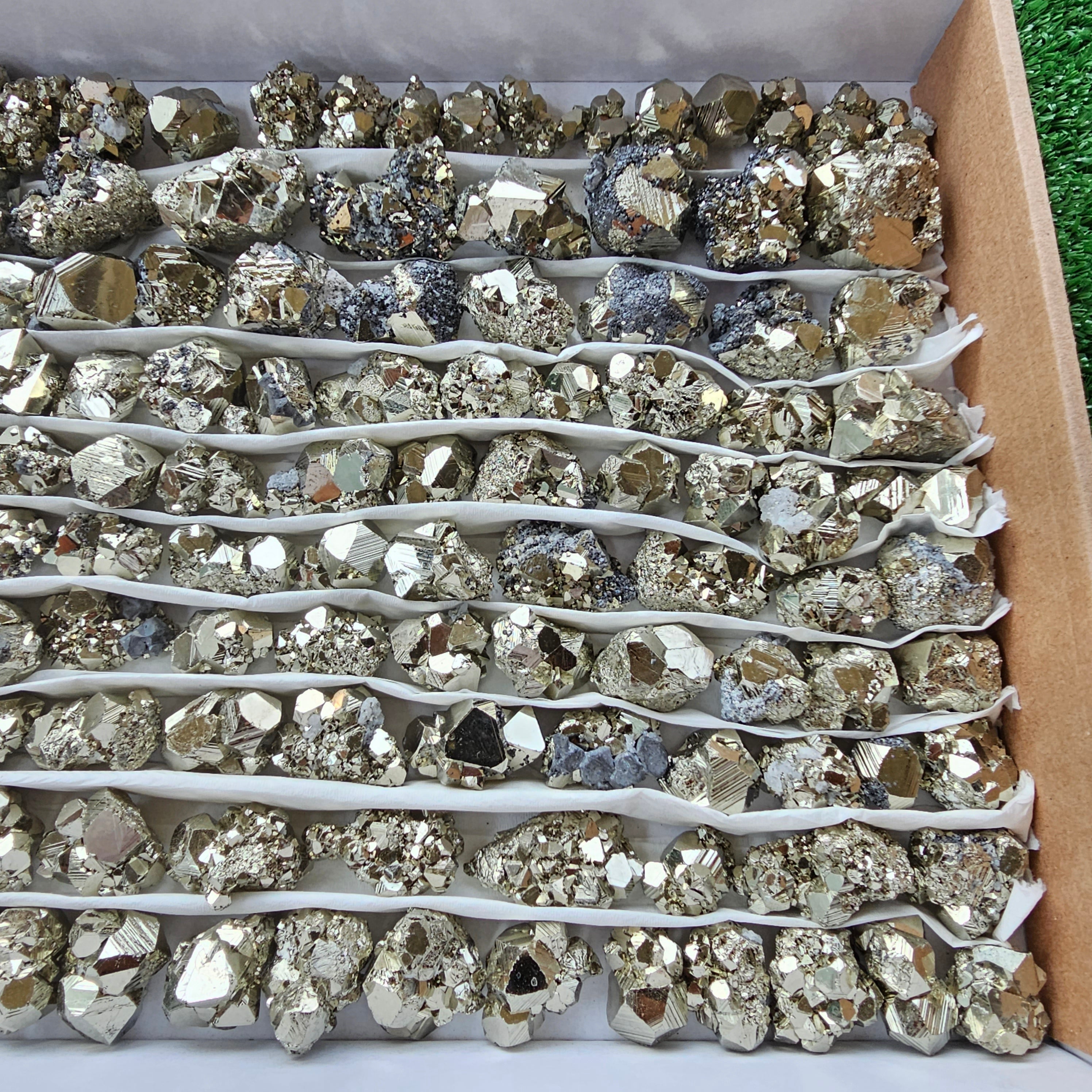Box 130 pcs pyrite Octahedral