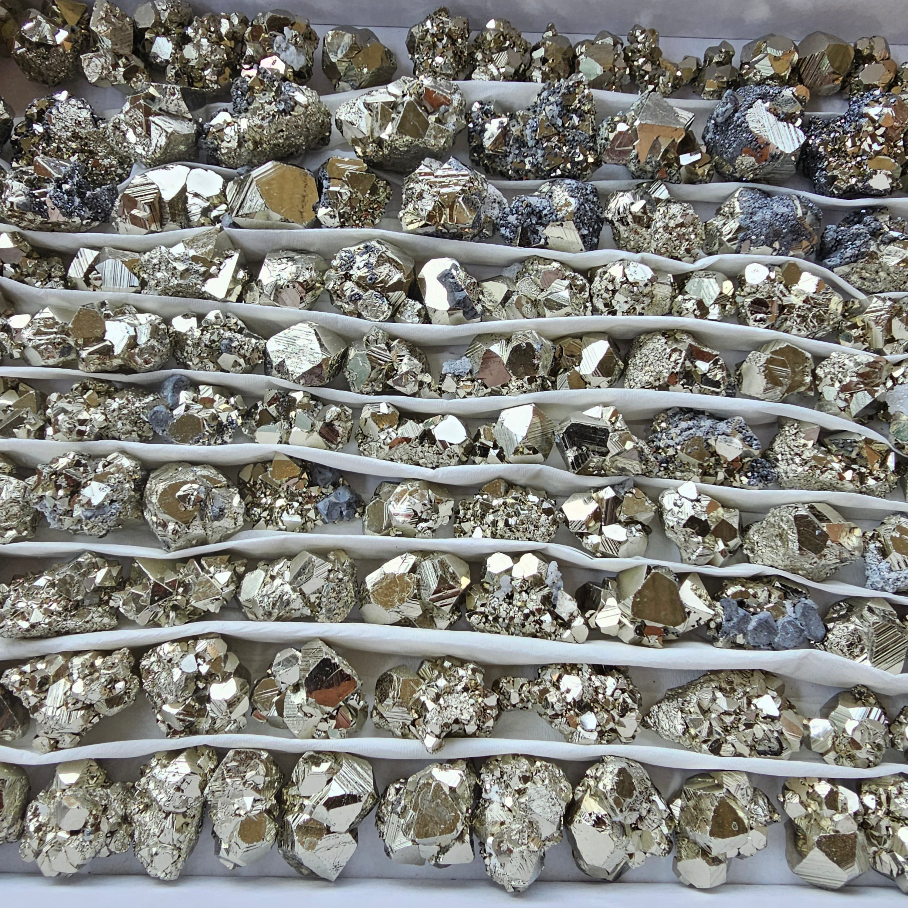 Box 130 pcs pyrite Octahedral