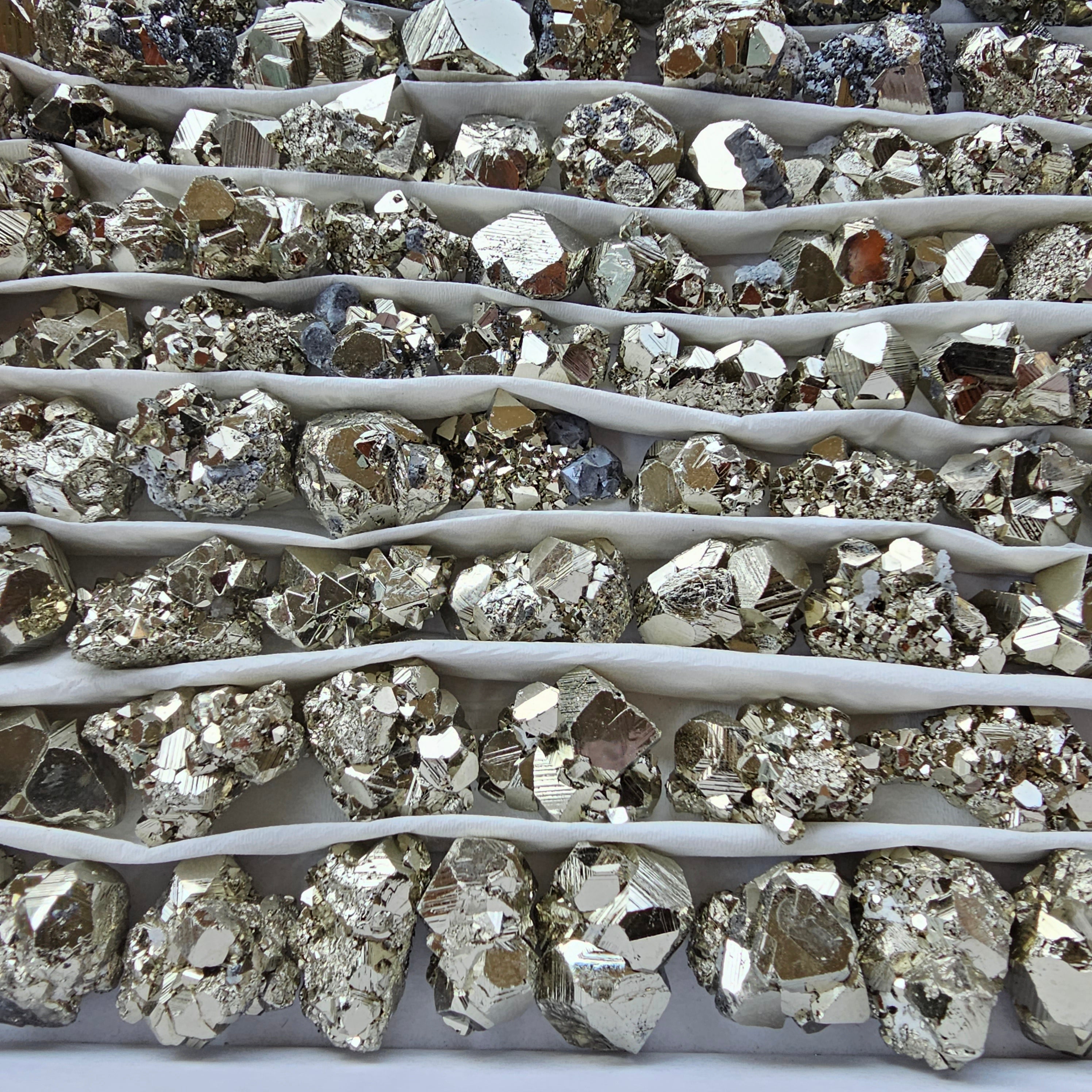 Box 130 pcs pyrite Octahedral