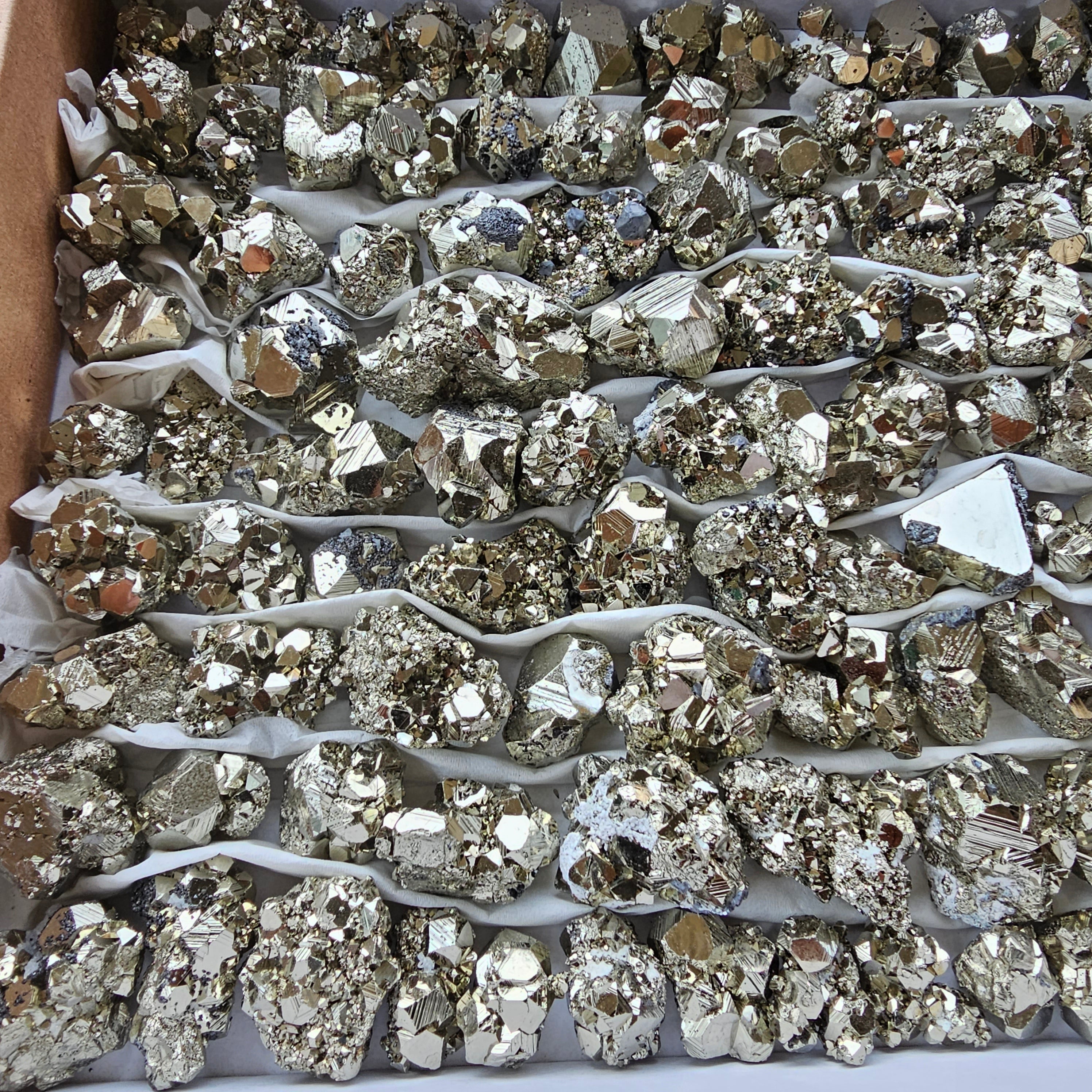Box 115 pcs pyrite Octahedral