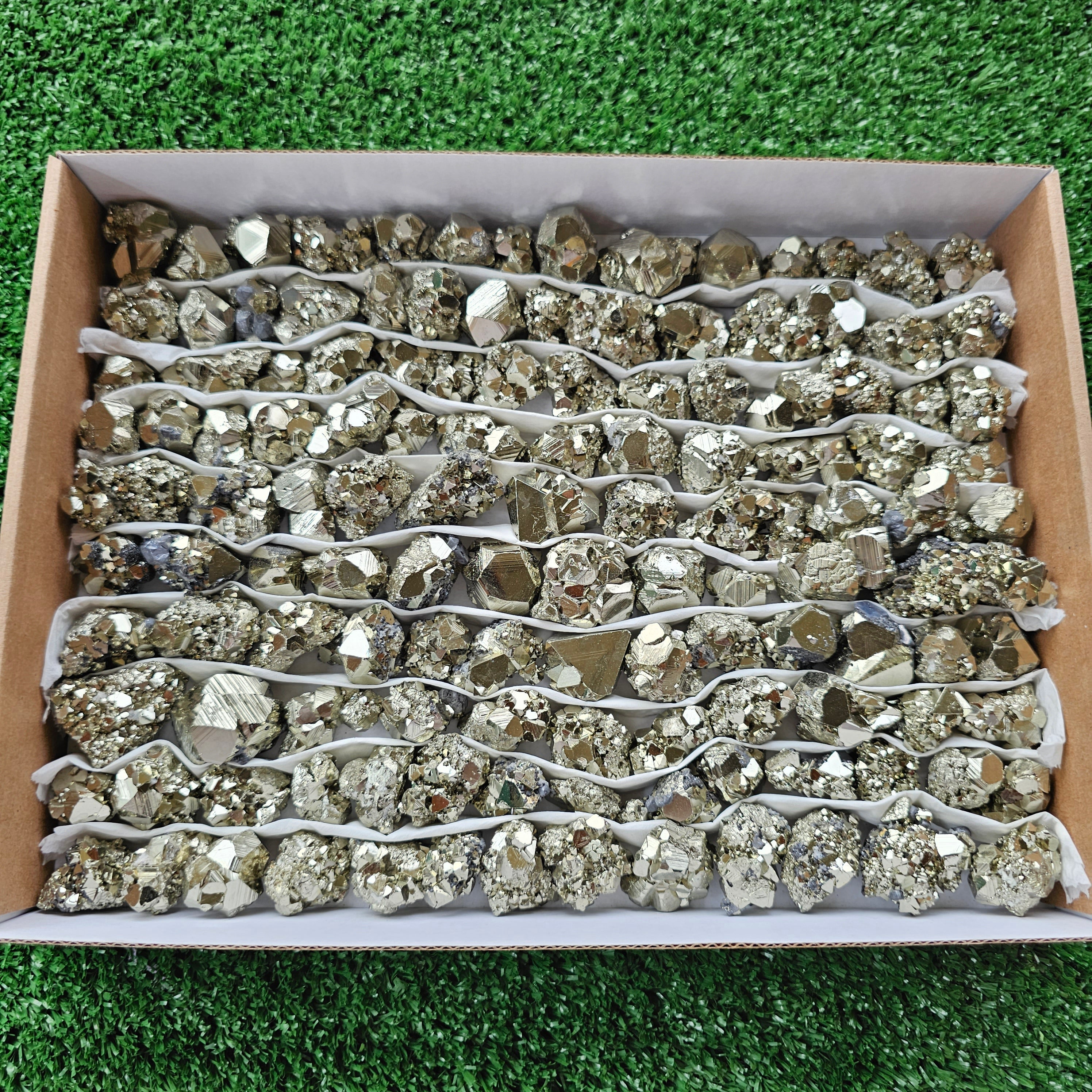 Box 130 pcs pyrite Octahedral