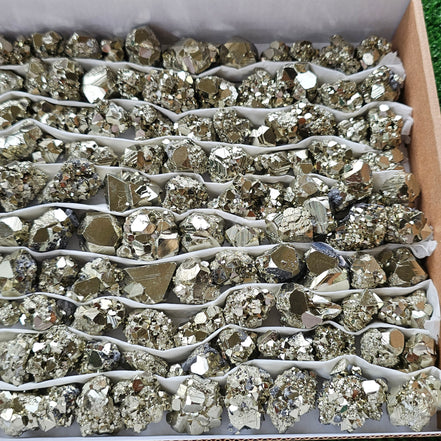 Box 130 pcs pyrite Octahedral