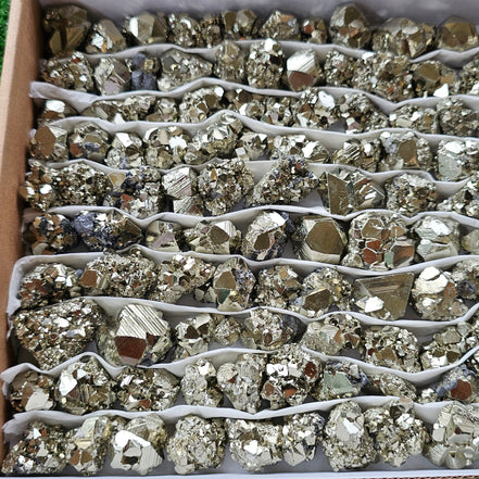 Box 130 pcs pyrite Octahedral