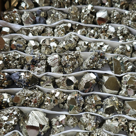 Box 130 pcs pyrite Octahedral