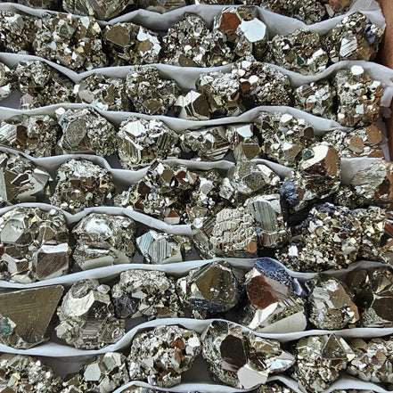 Box 130 pcs pyrite Octahedral