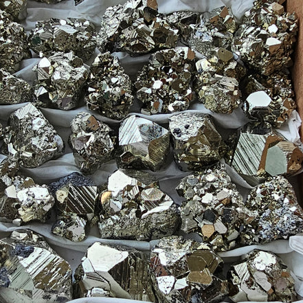 Box 80 pcs pyrite Octahedral