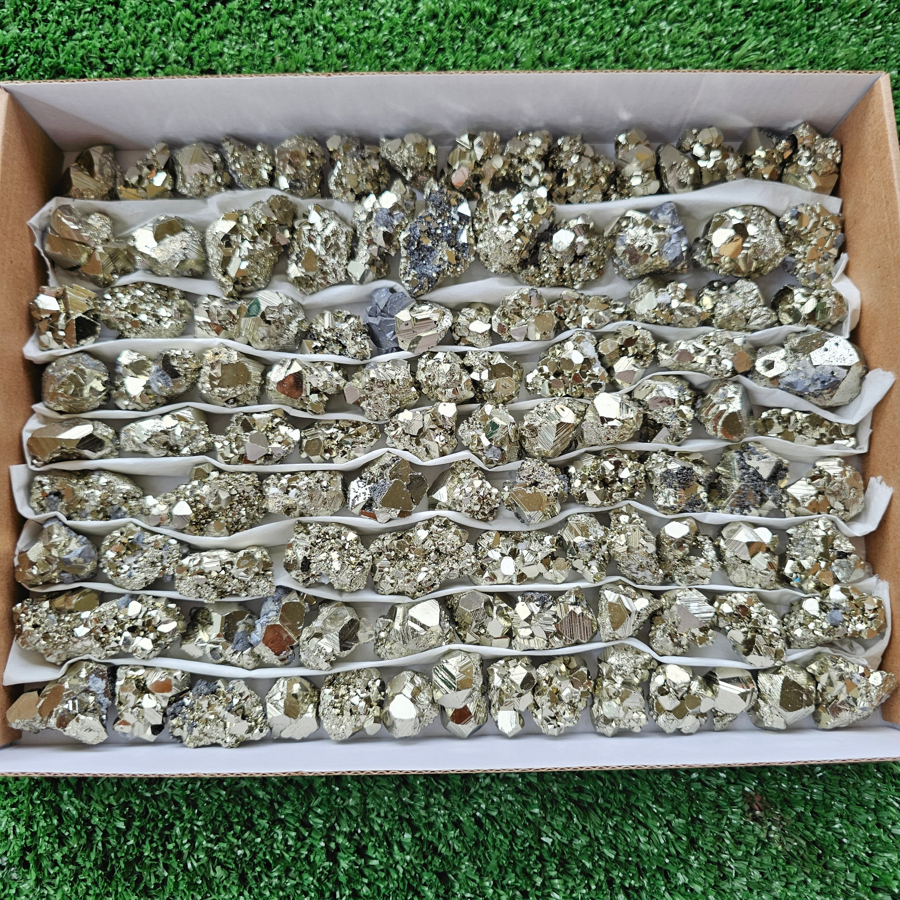 Box 105 pcs pyrite Octahedral