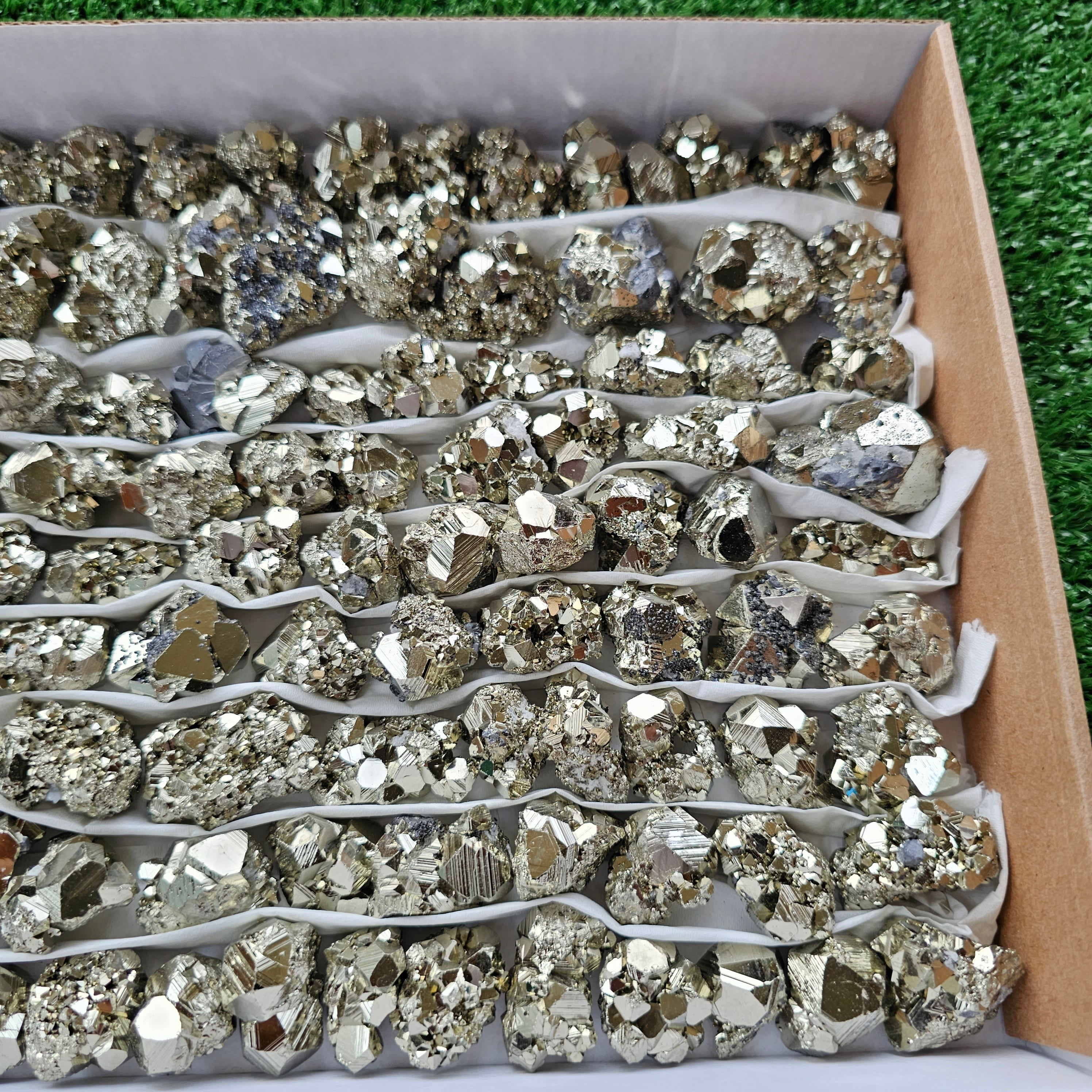 Box 105 pcs pyrite Octahedral