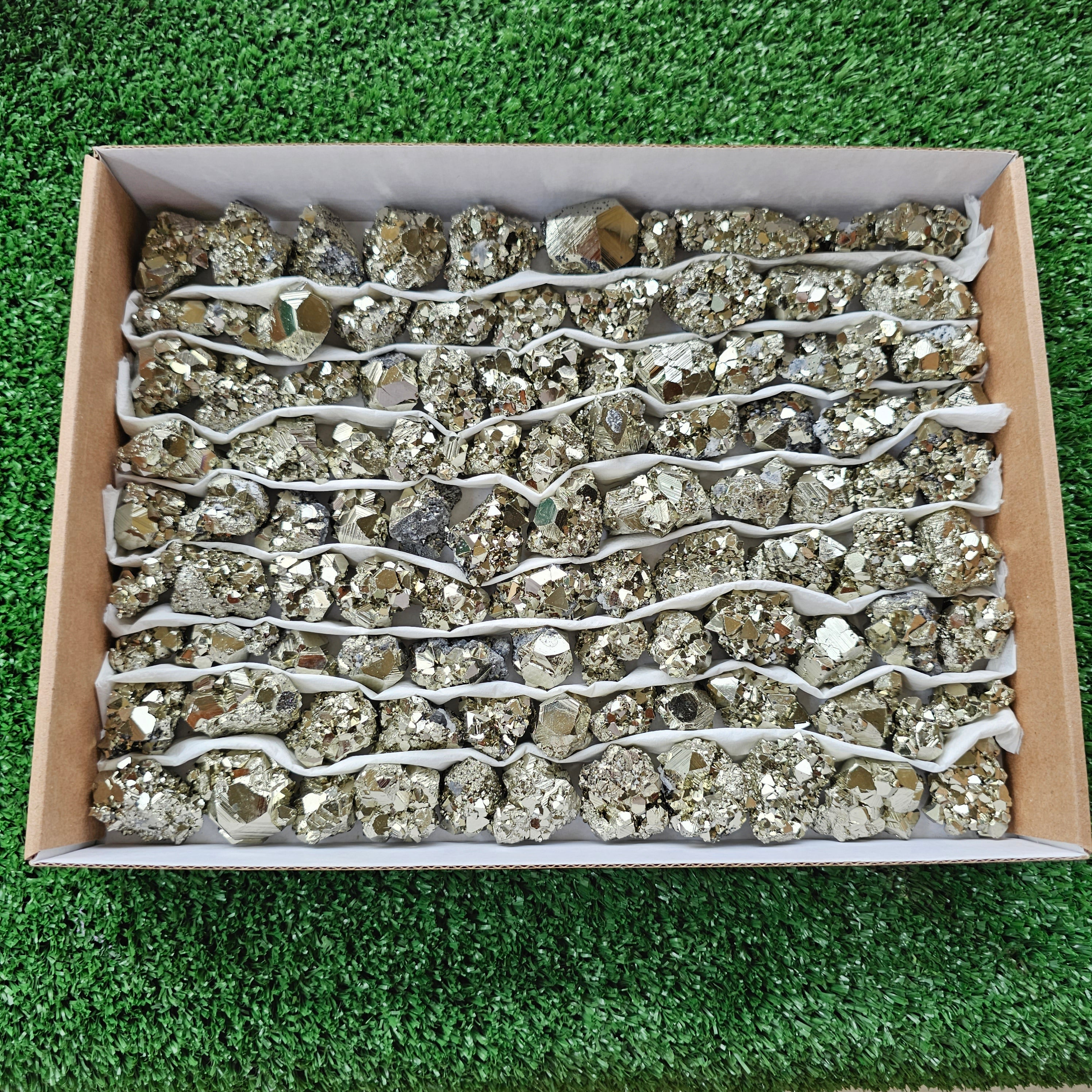 Box 102 pcs pyrite Octahedral