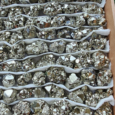 Box 102 pcs pyrite Octahedral
