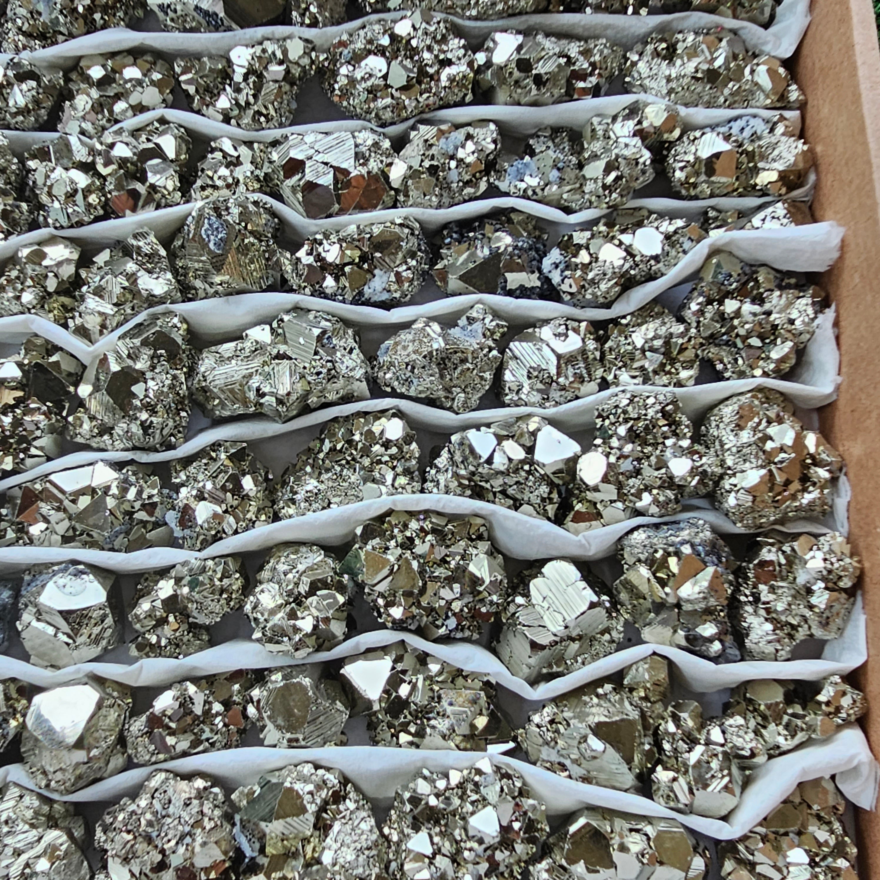 Box 102 pcs pyrite Octahedral