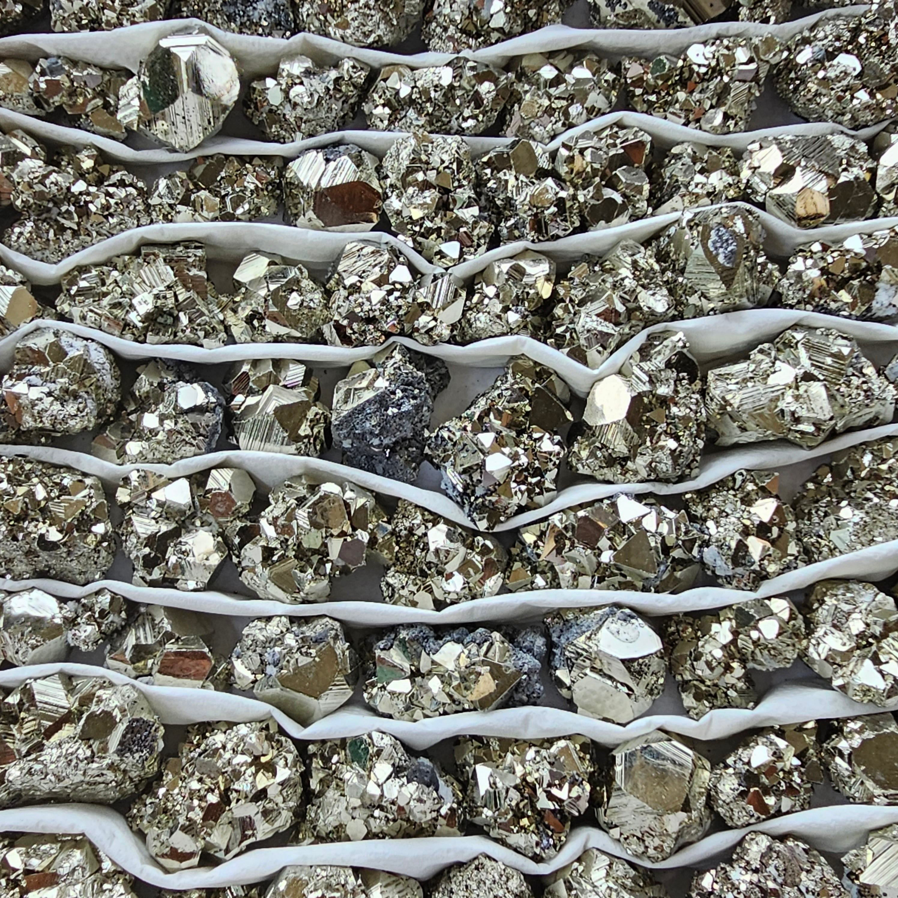 Box 102 pcs pyrite Octahedral