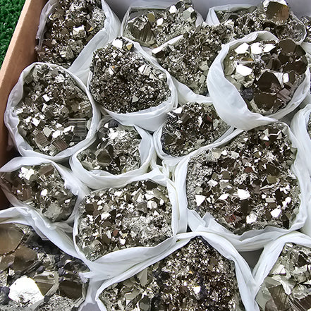 Box 24 pcs pyrite Octahedral