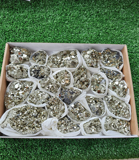 Box 24 pcs pyrite Octahedral
