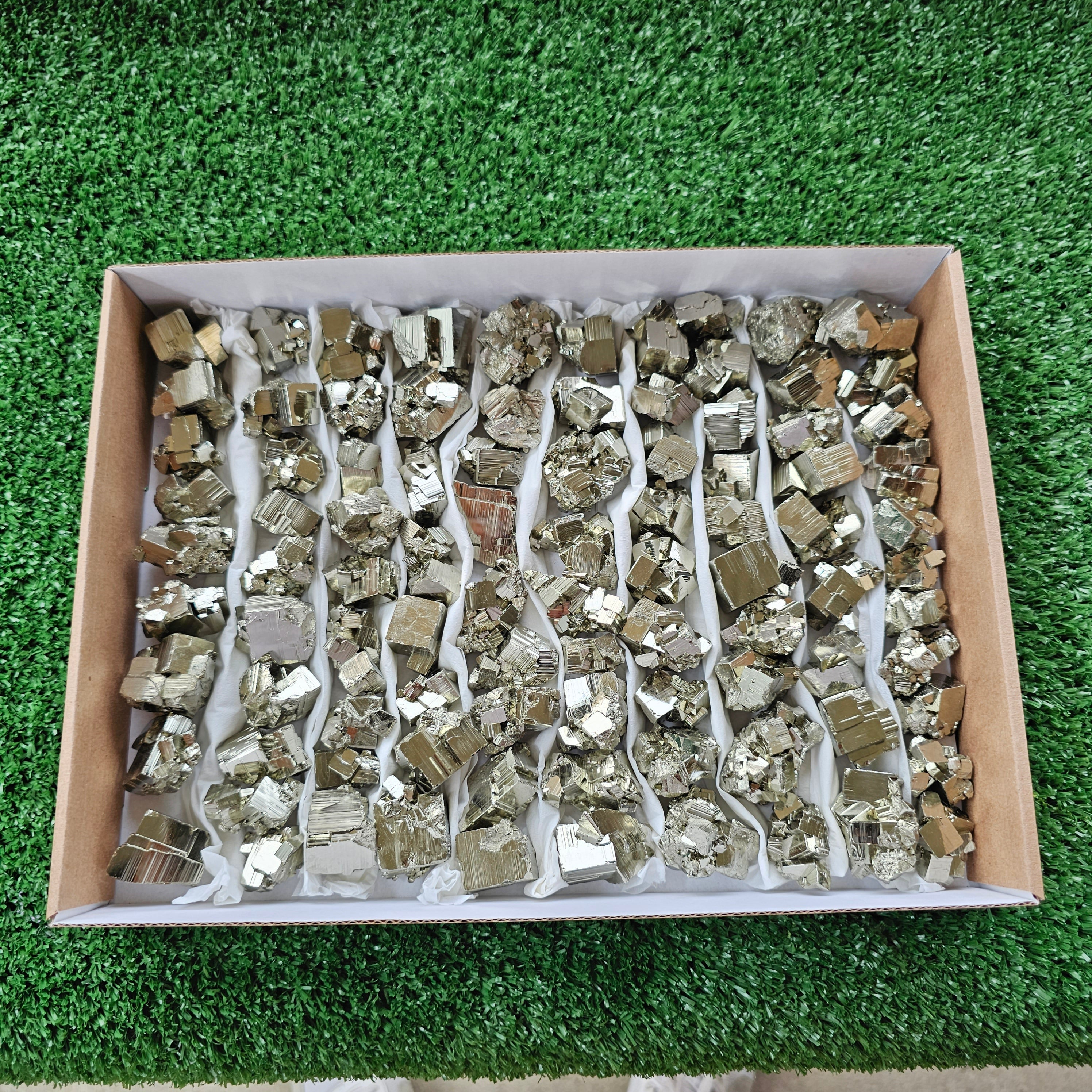Box 92 pcs pyrite cubic