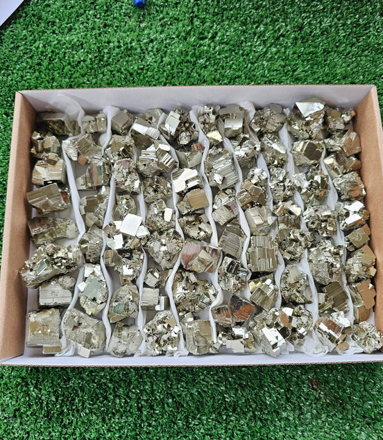 Box 75 pcs pyrite cubic