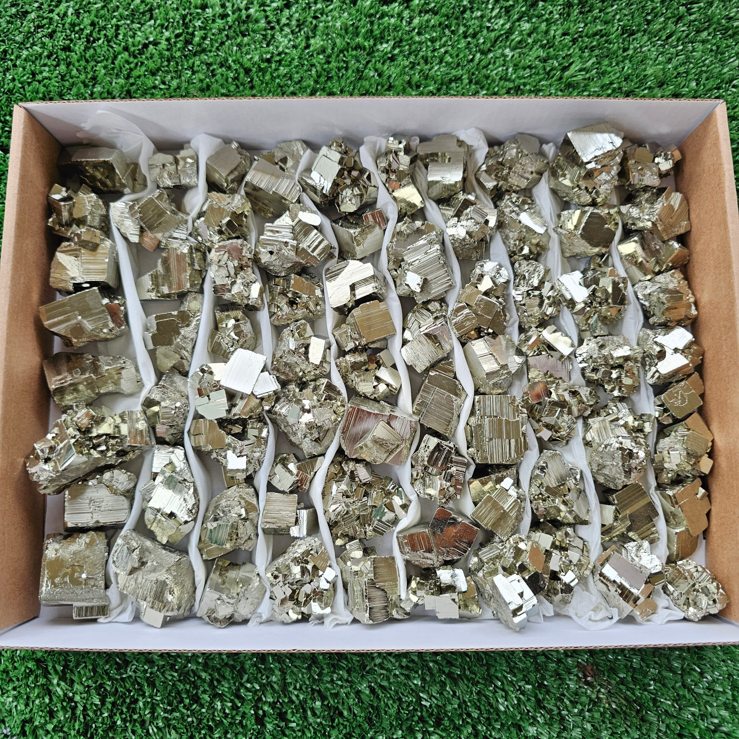 Box 75 pcs pyrite cubic