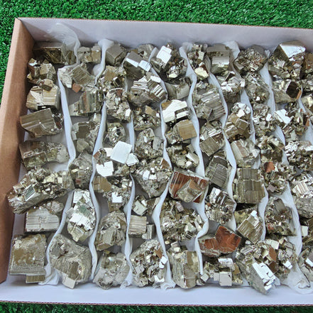 Box 75 pcs pyrite cubic