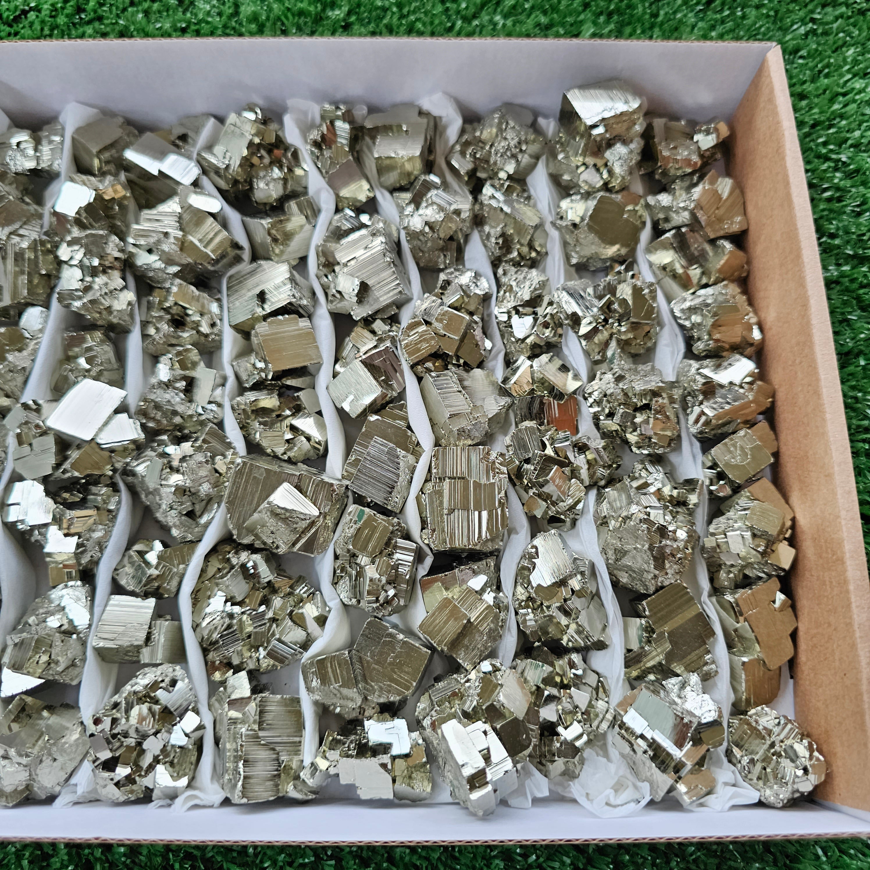 Box 75 pcs pyrite cubic