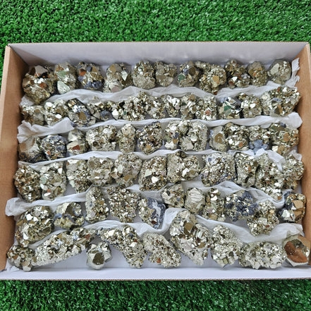 Box 67 pcs pyrite octahedral