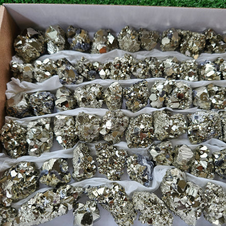 Box 67 pcs pyrite octahedral