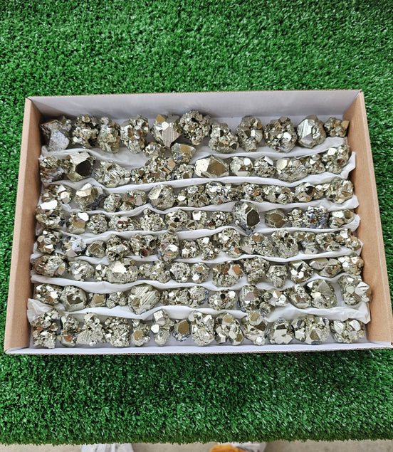 Box 100 pcs pyrite Octahedral