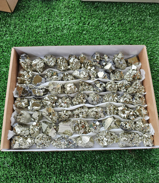 Box 60 pcs pyrite Octahedral