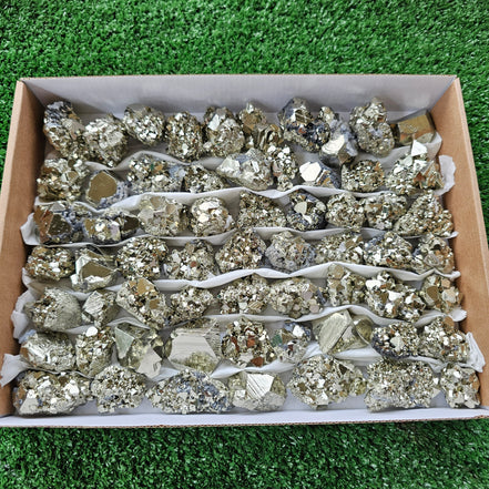 Box 60 pcs pyrite Octahedral