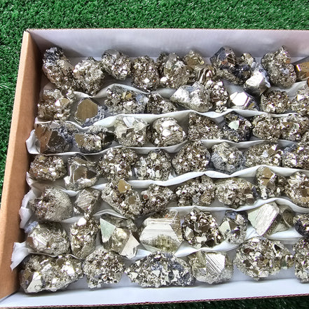 Box 60 pcs pyrite Octahedral