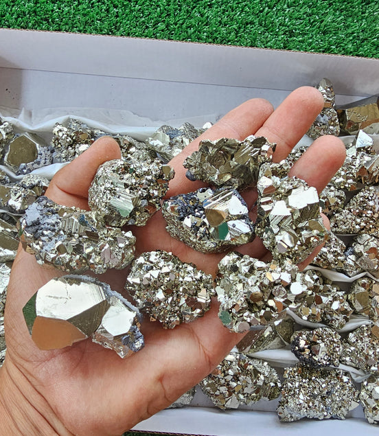 Box 60 pcs pyrite Octahedral