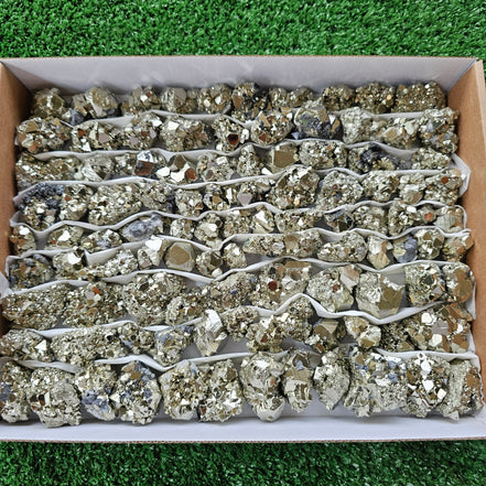 Box 104 pcs pyrite Octahedral